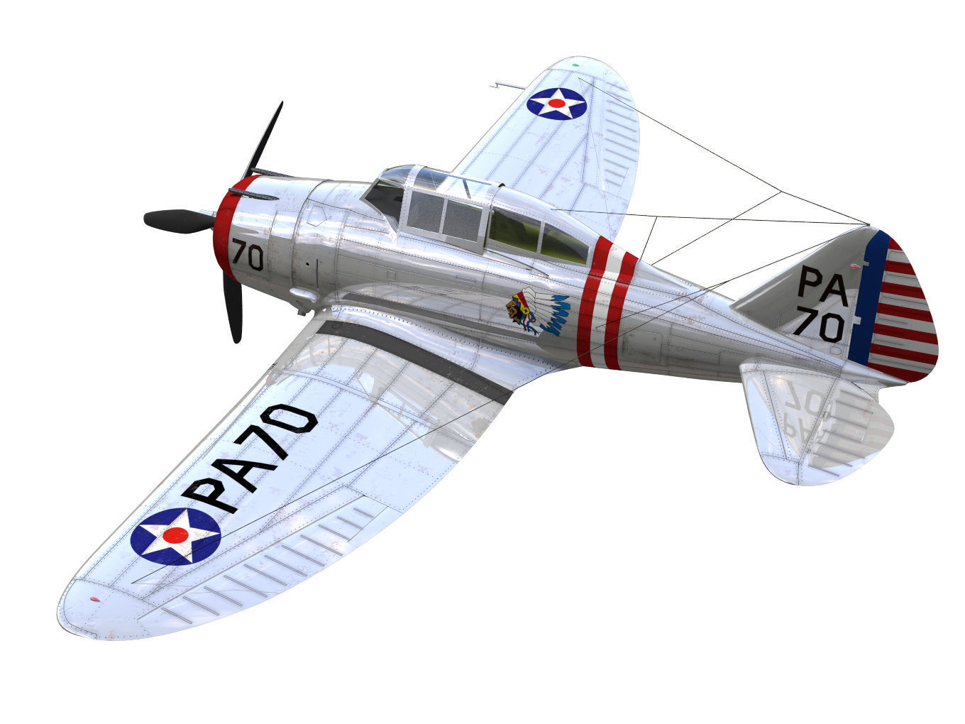 Seversky p-35 3D model_1
