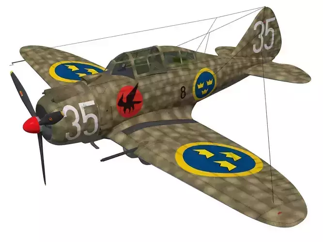 Seversky p-35 J-9 3D model