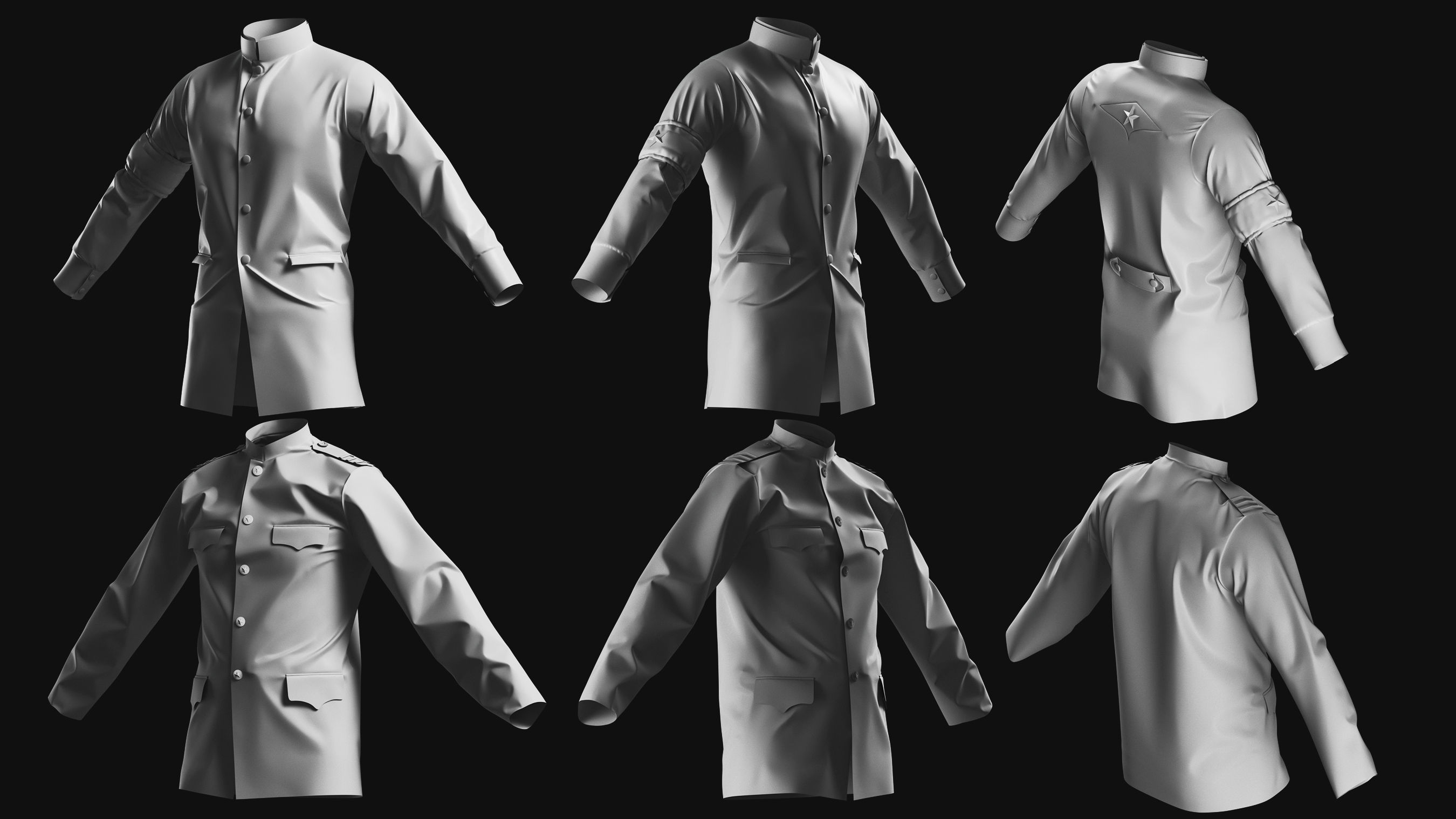 Basemesh Blazer Jacket Collection 3D model_5