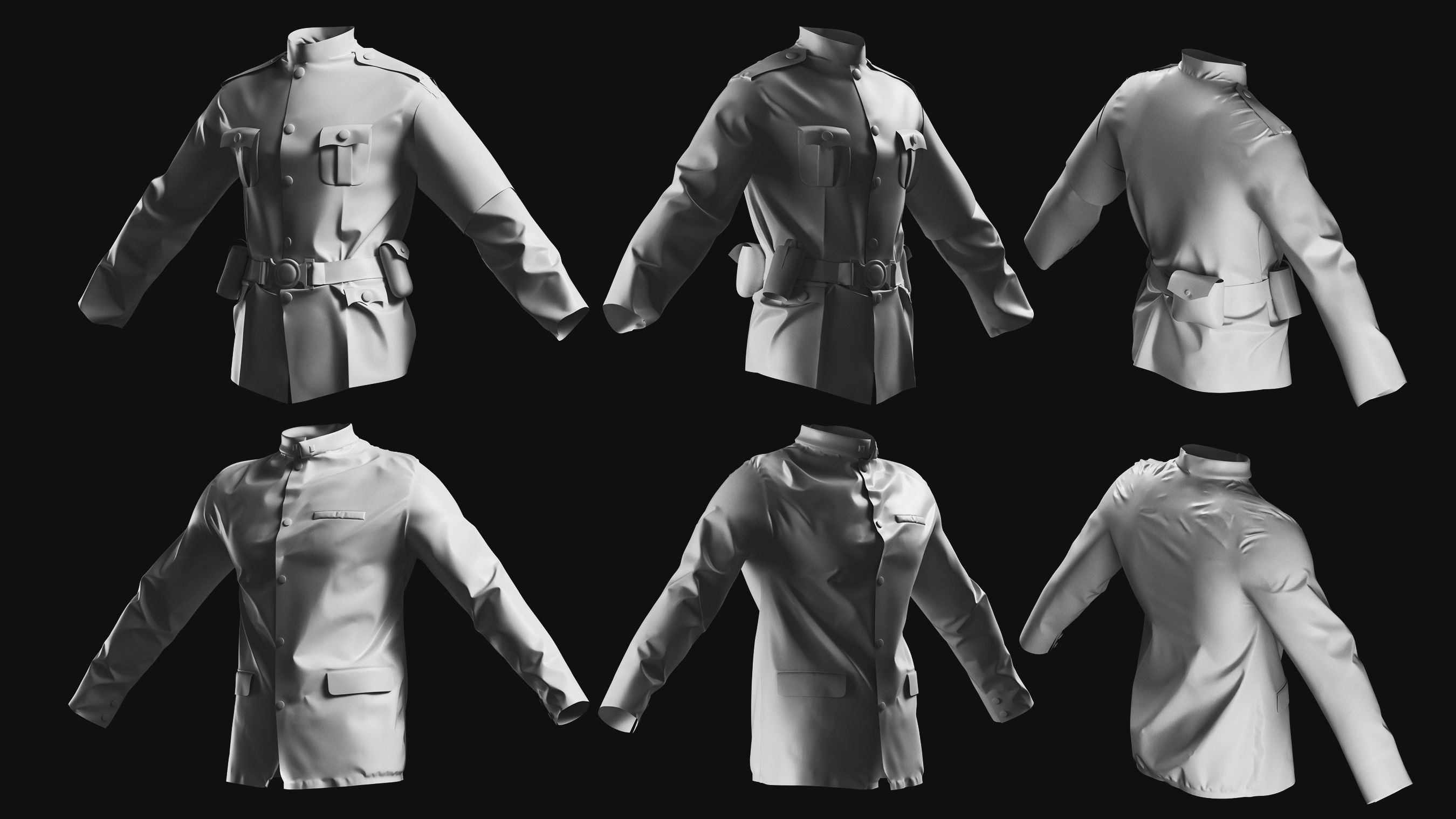 Basemesh Blazer Jacket Collection 3D model_4
