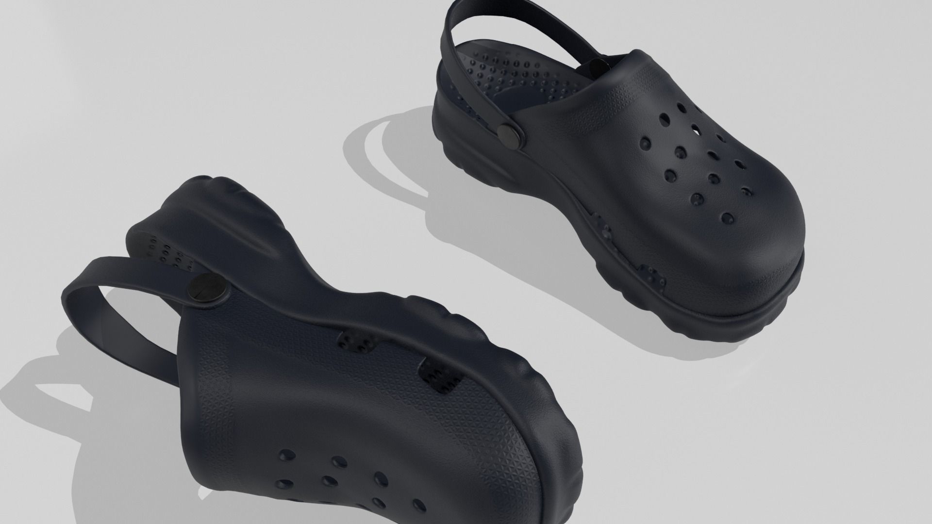Clogs Sandal Blue 3D model_3