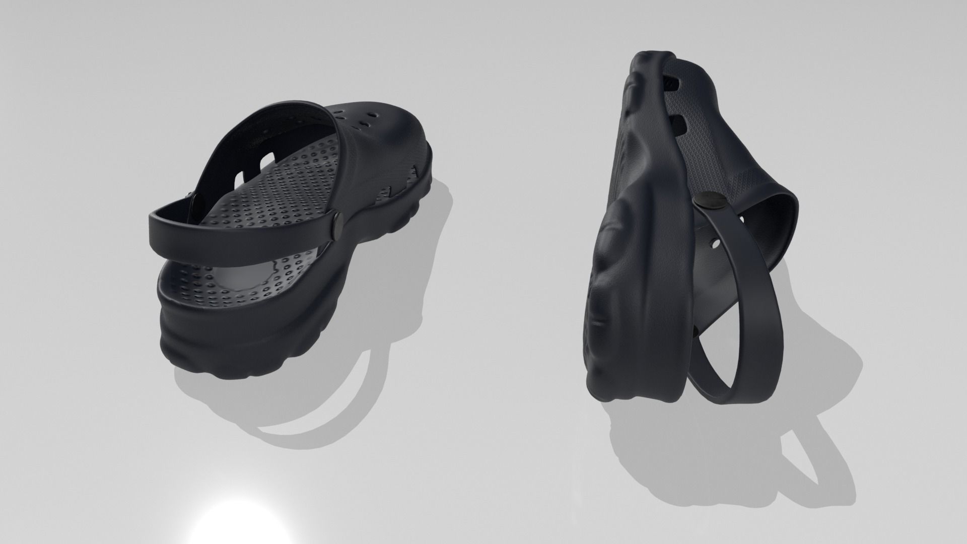 Clogs Sandal Blue 3D model_4