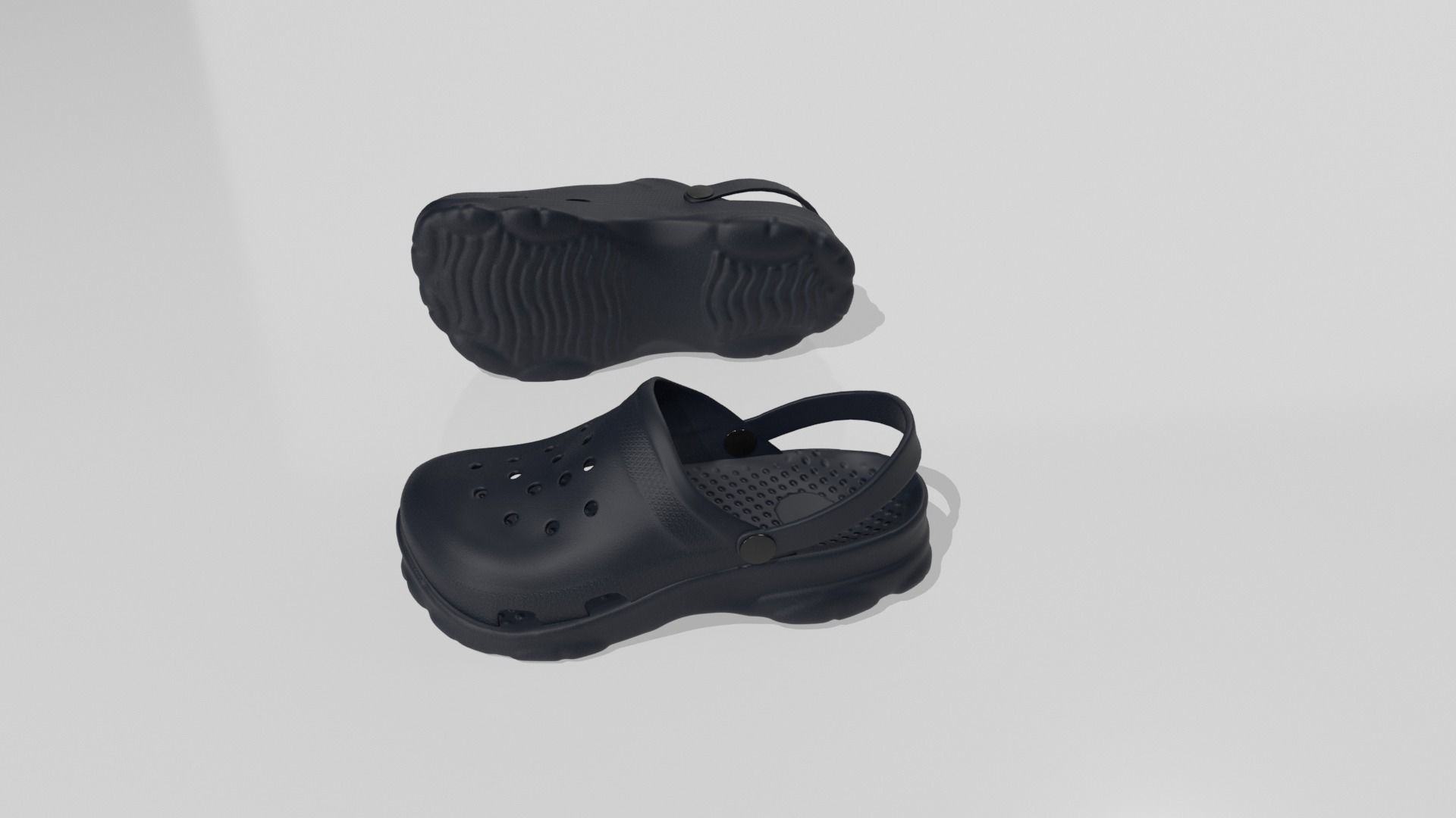 Clogs Sandal Blue 3D model_2