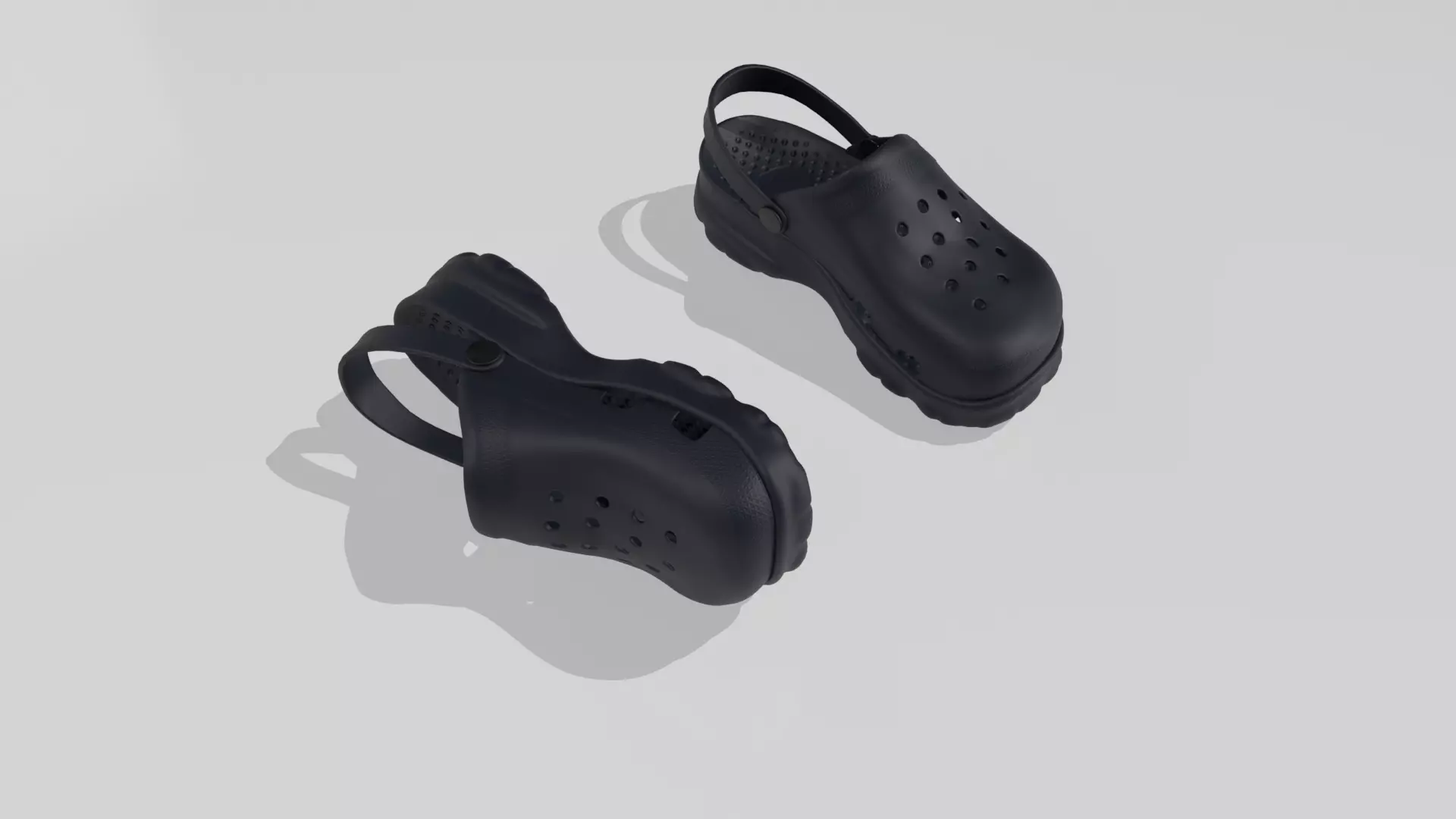 Clogs Sandal Blue 3D model_0
