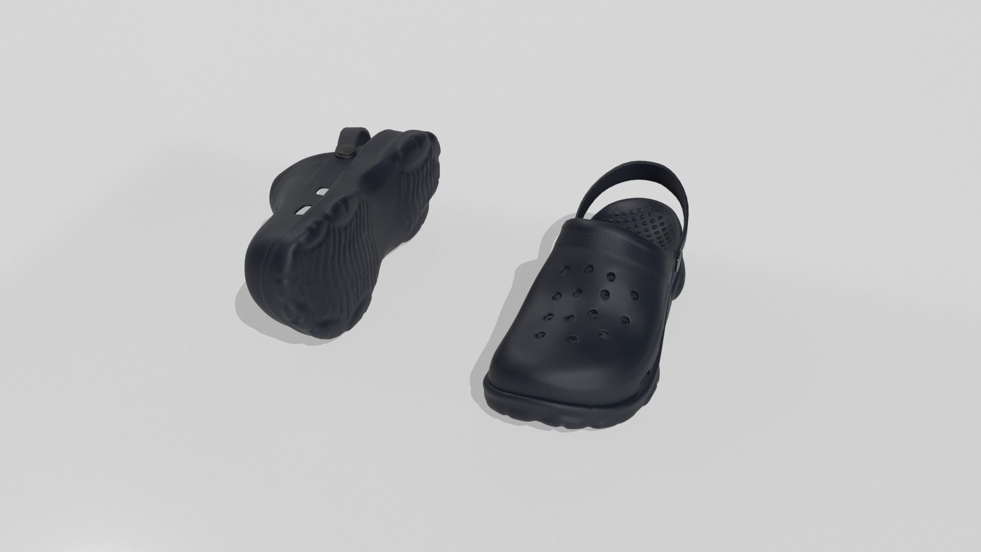 Clogs Sandal Blue 3D model_1