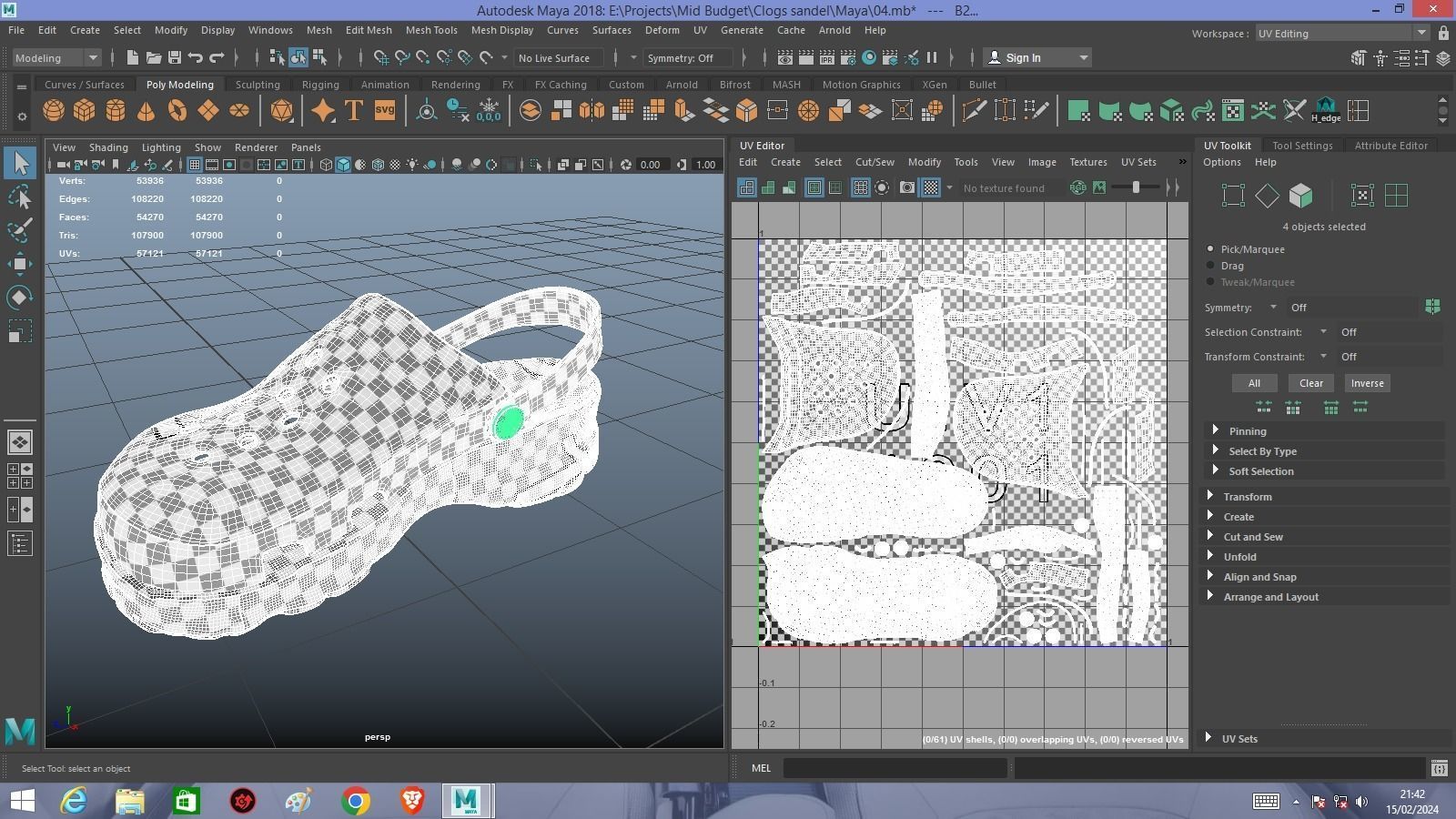 Clogs Sandal Blue 3D model_8