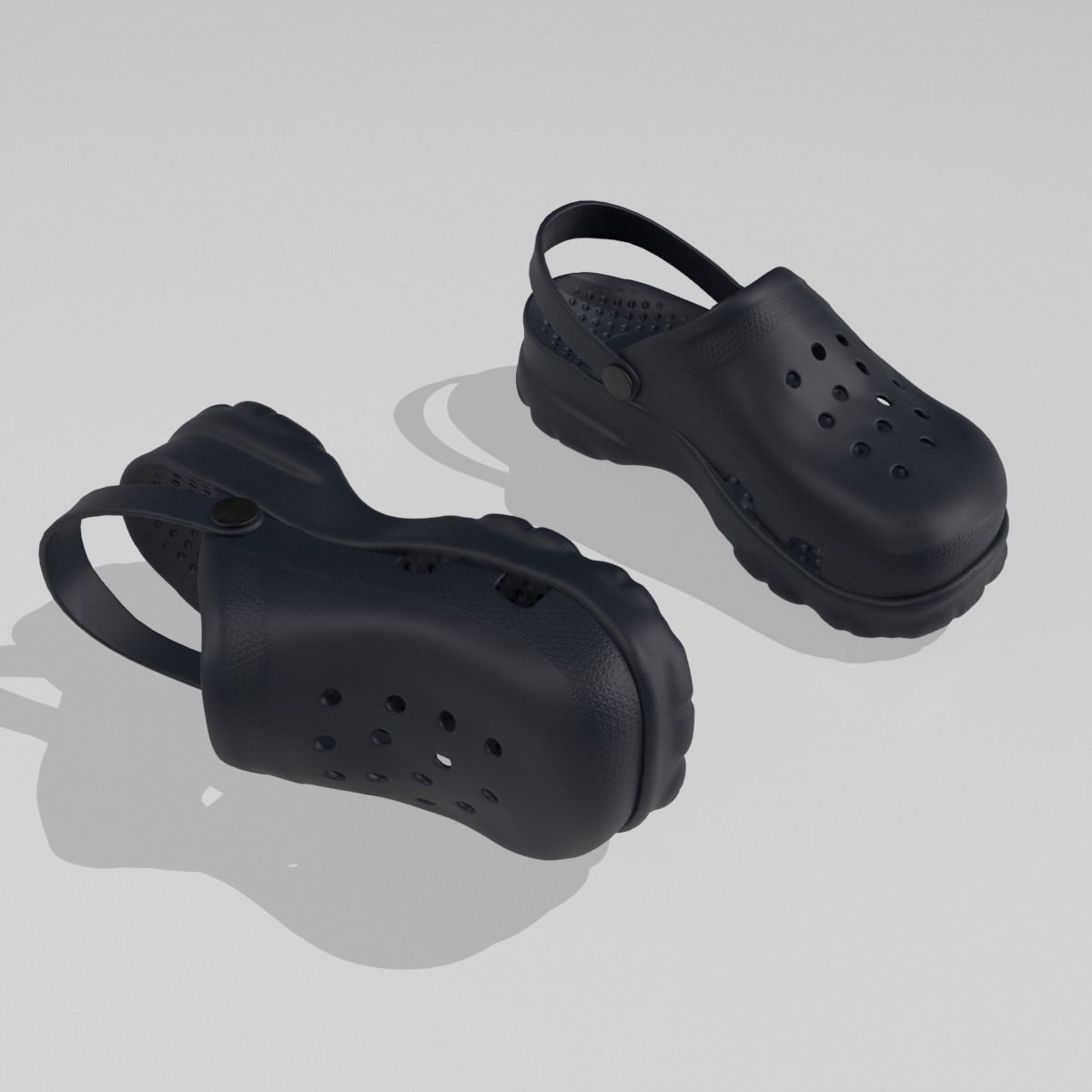 Clogs Sandal Blue 3D model_5