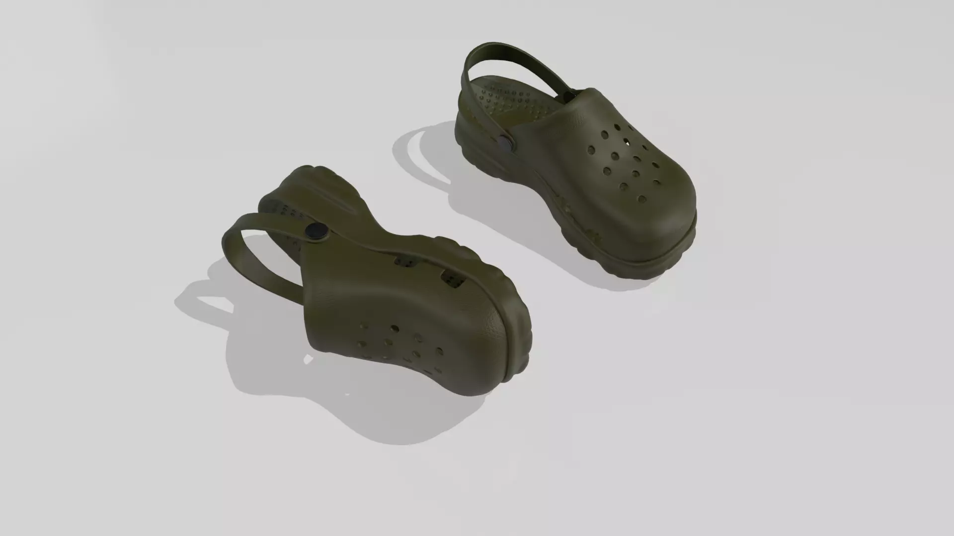 Clogs Sandal Grey 3D model_0