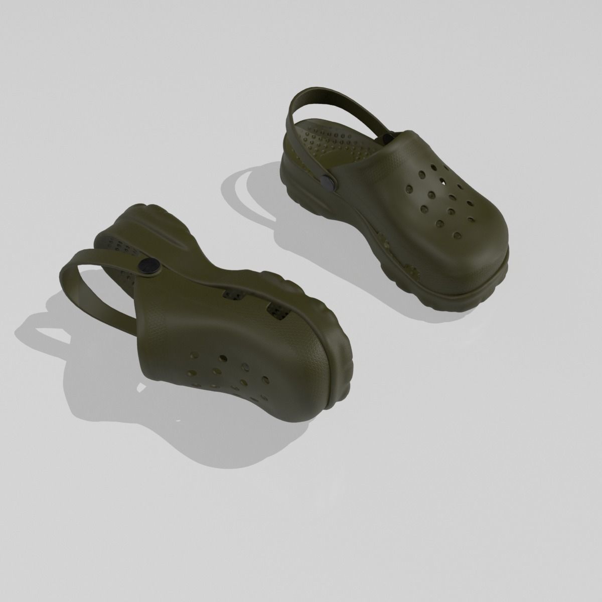 Clogs Sandal Grey 3D model_5
