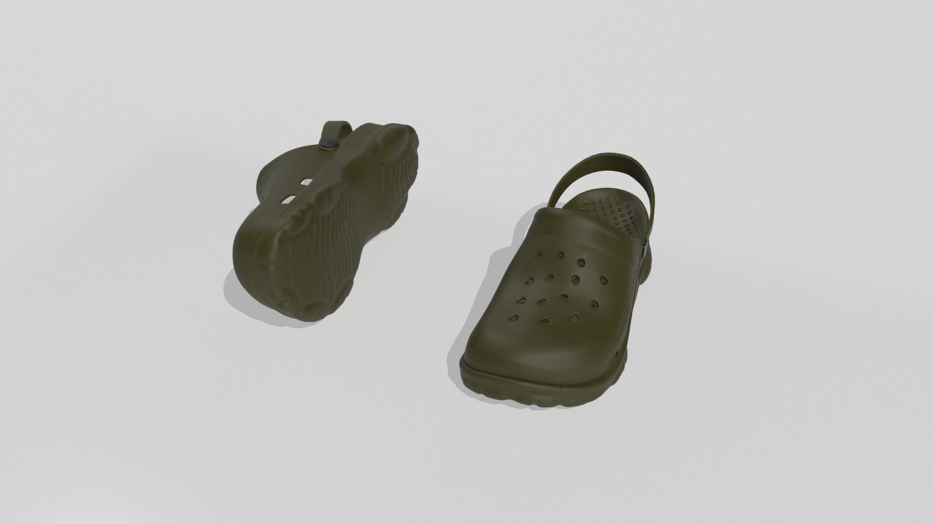 Clogs Sandal Grey 3D model_1
