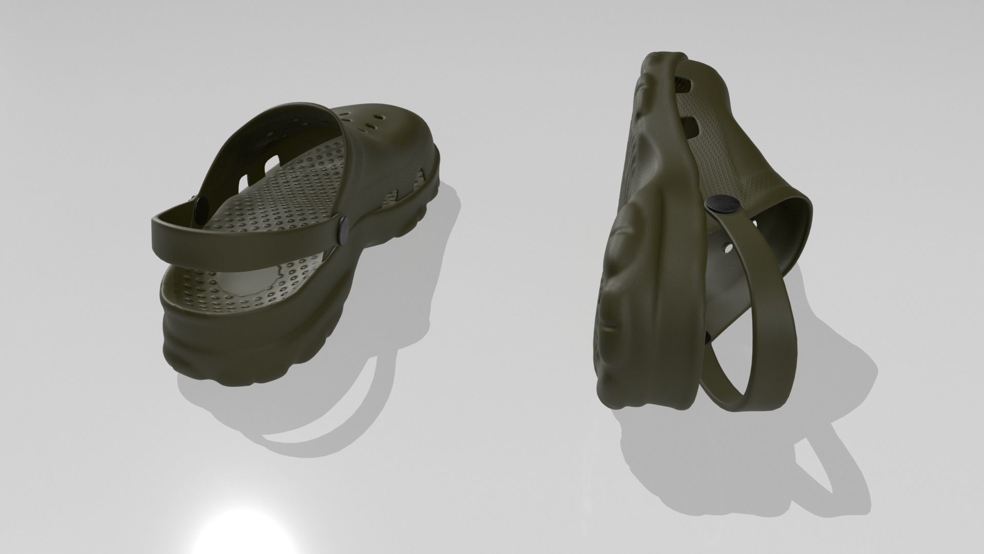 Clogs Sandal Grey 3D model_4