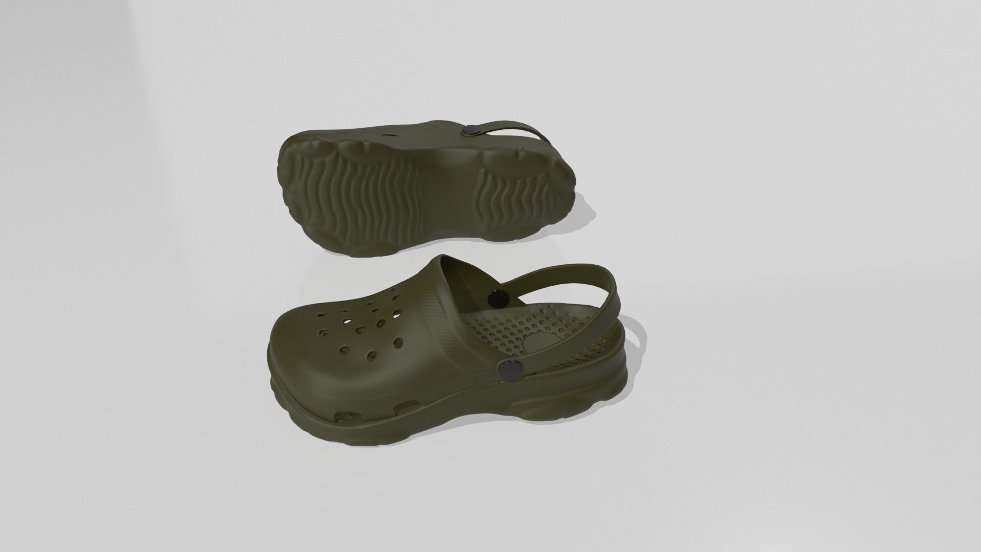 Clogs Sandal Grey 3D model_2