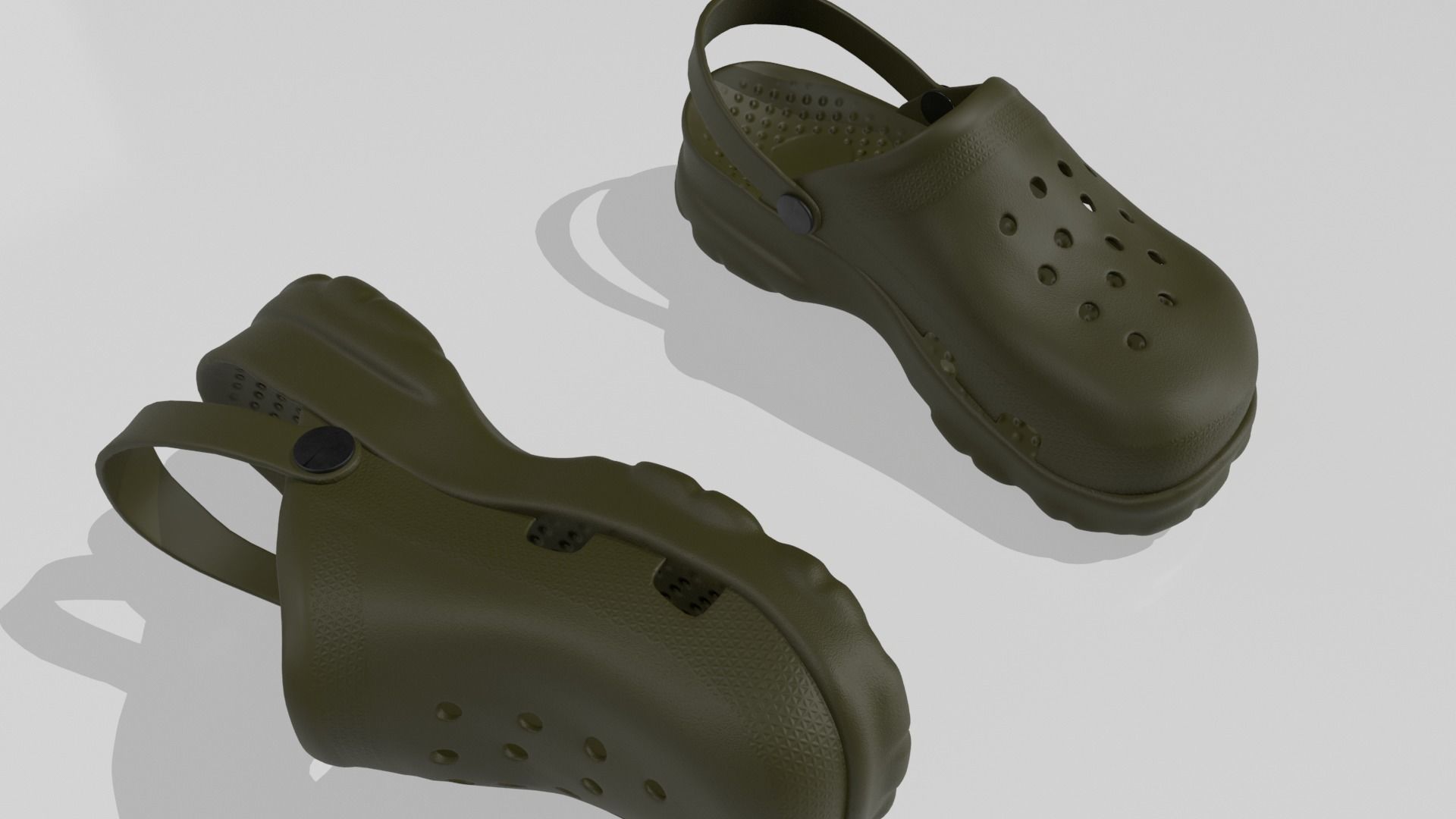 Clogs Sandal Grey 3D model_3
