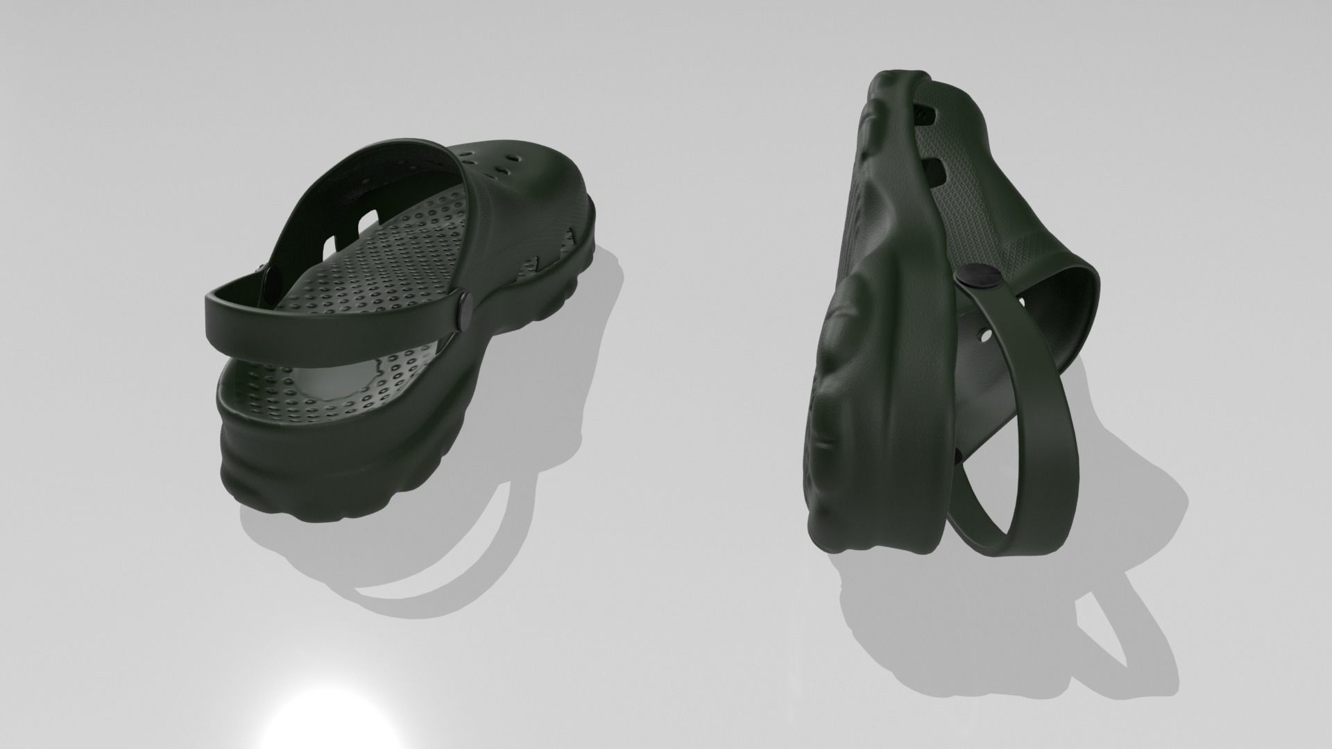 Clogs Sandal Green 3D model_2