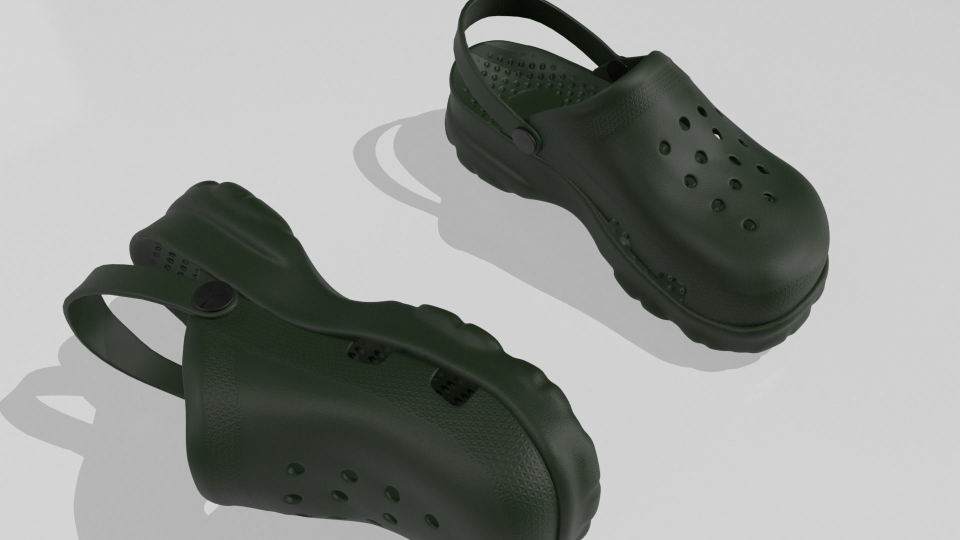 Clogs Sandal Green 3D model_1