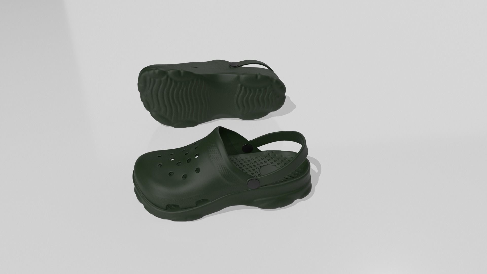 Clogs Sandal Green 3D model_3