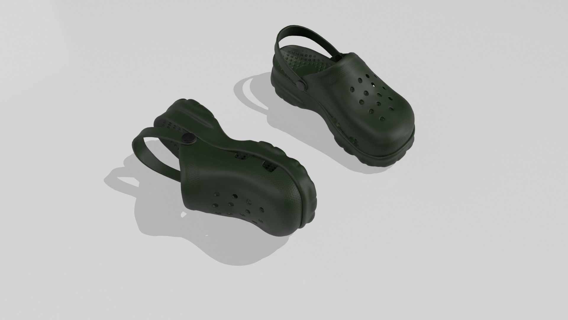 Clogs Sandal Green 3D model_6