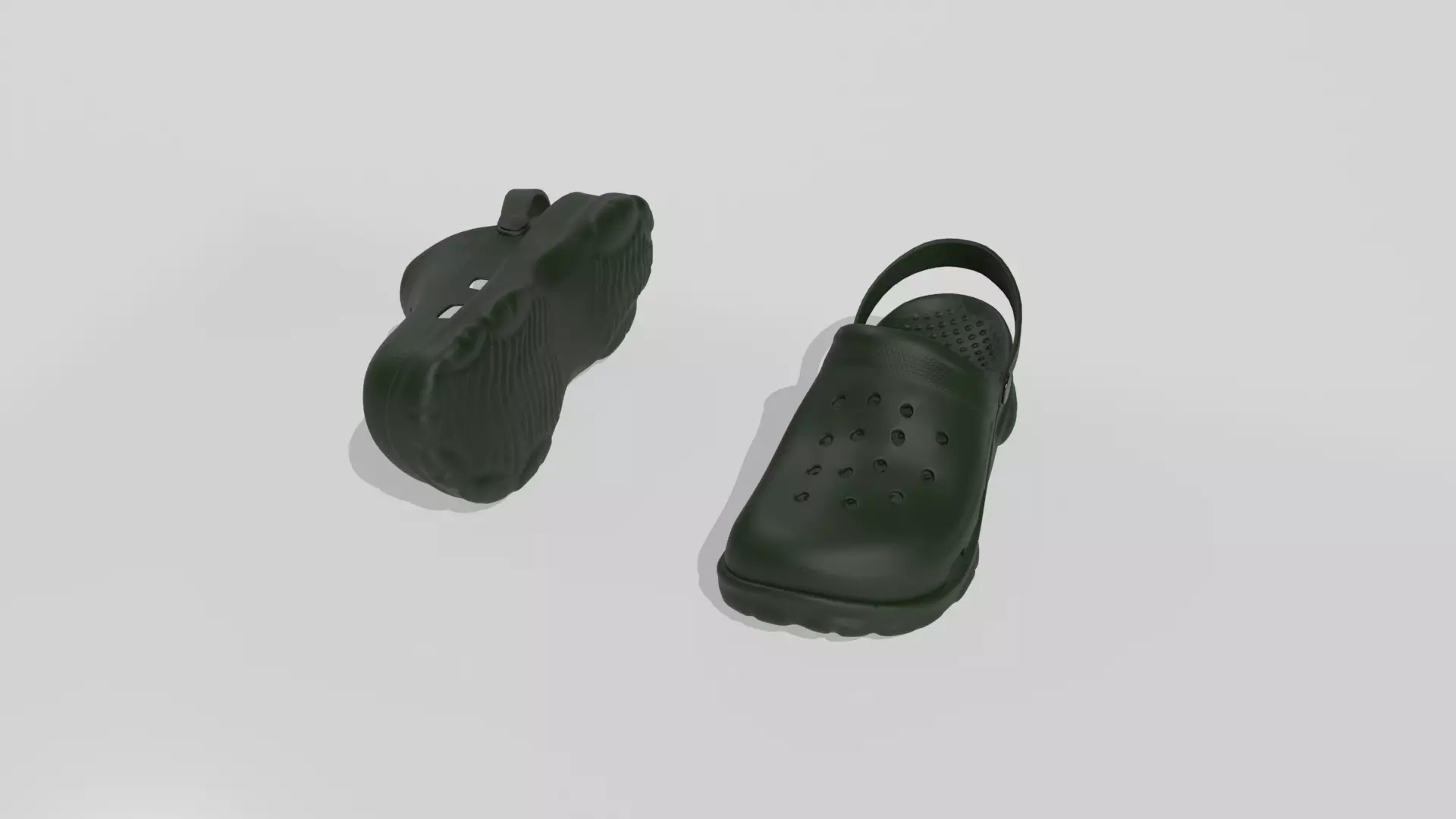 Clogs Sandal Green 3D model_0