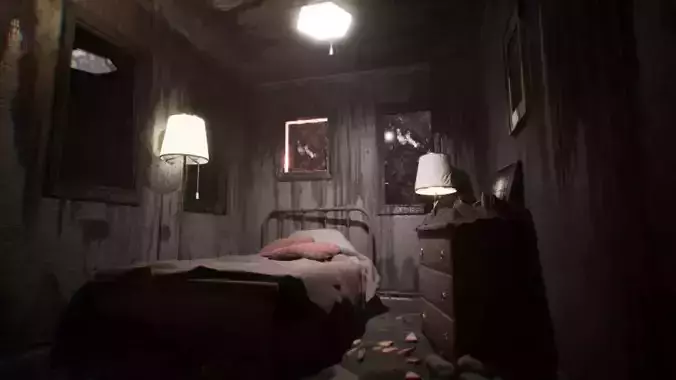 Horror Bedroom 35 Assets Low-poly 3D model