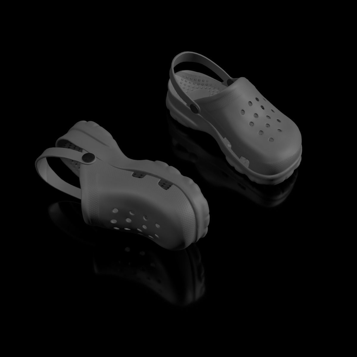 Clogs Sandal White 3D model_5