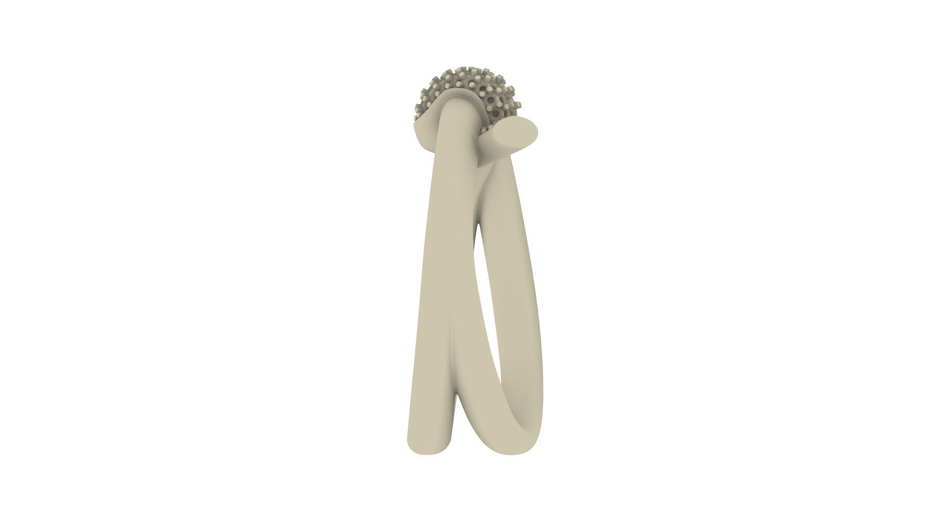 Knot Double Row Ring 3D print model_7