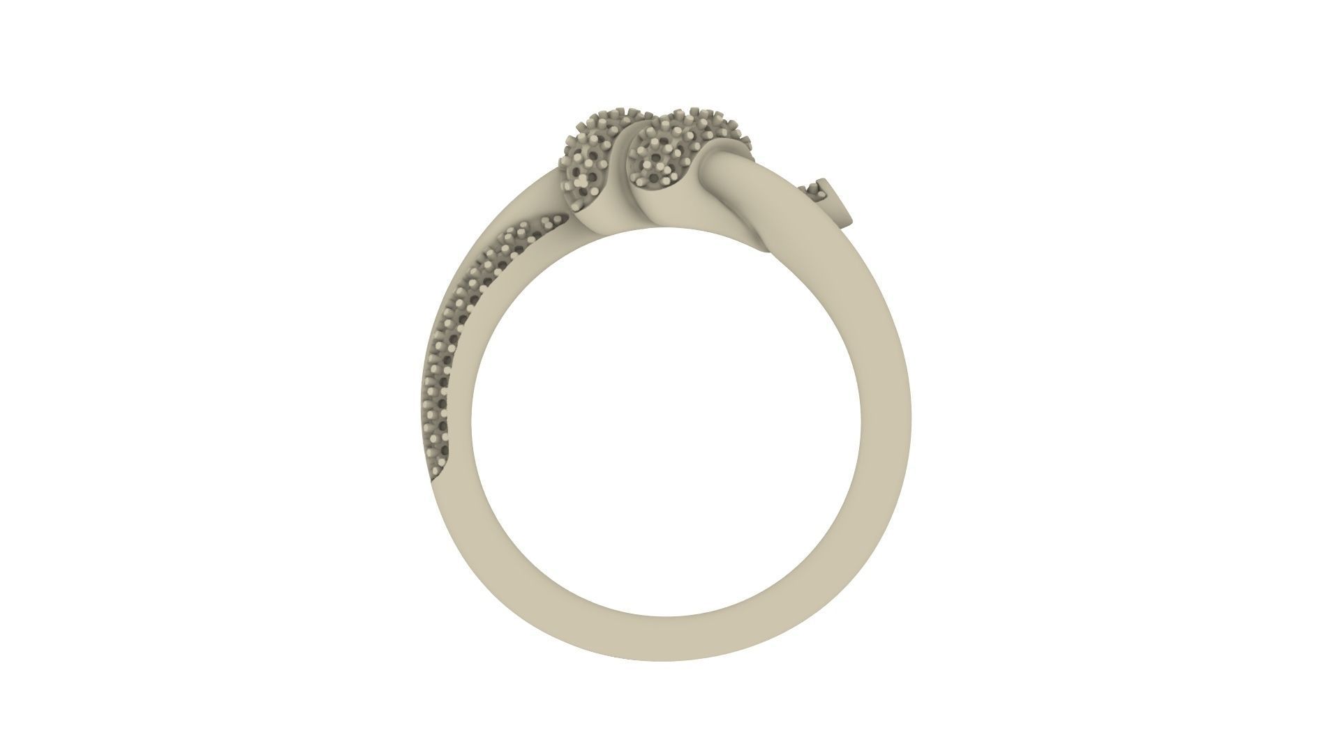 Knot Double Row Ring 3D print model_6