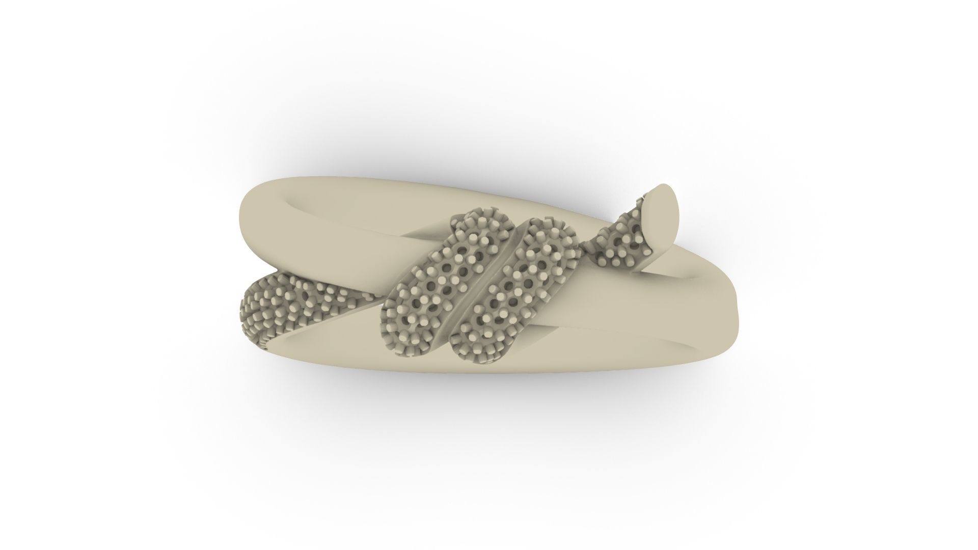 Knot Double Row Ring 3D print model_4