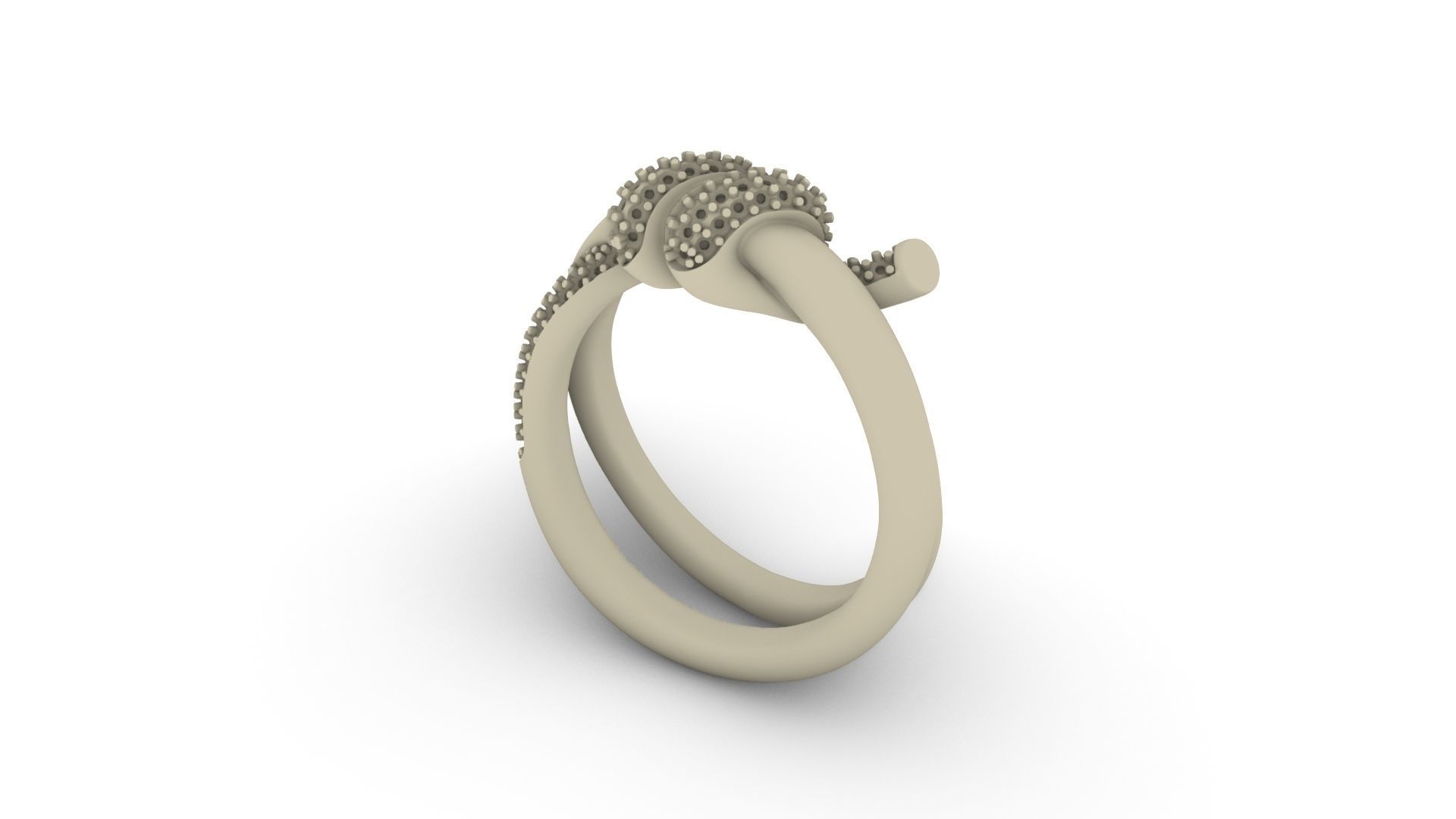 Knot Double Row Ring 3D print model_5