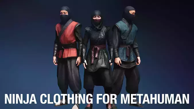 Ninja Clothing - Game Ready Clothing - Rigged Low-poly 3D model