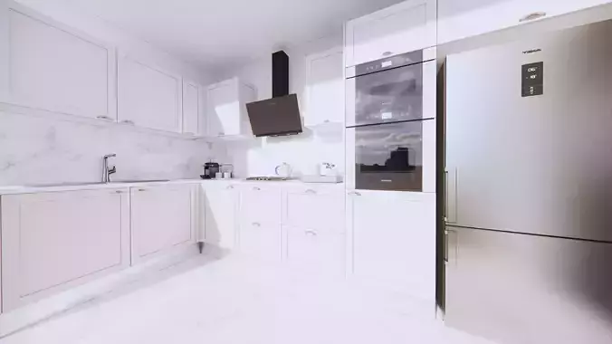 small classic kitchen Free 3D model