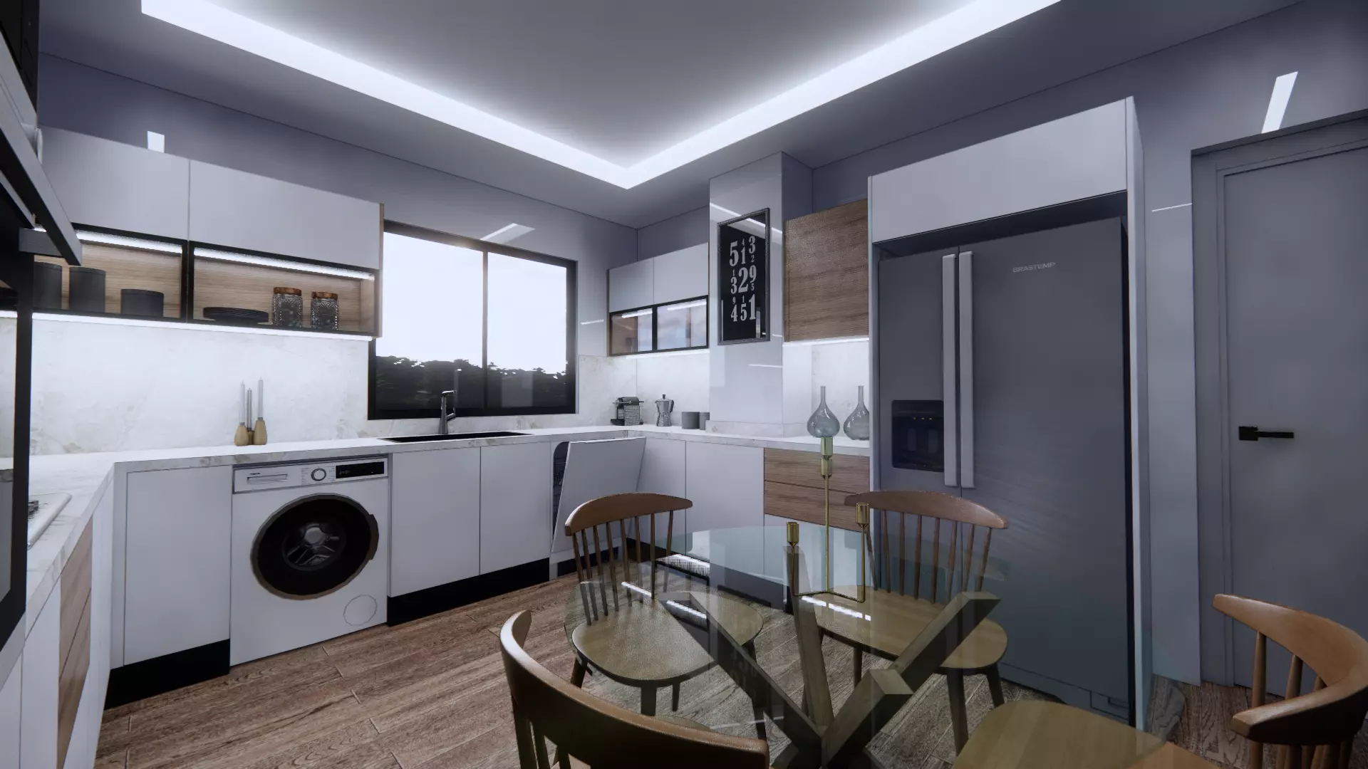 high gloss kitchen cabinets Free 3D model