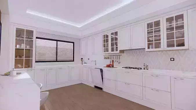 Classic white kitchen design 
