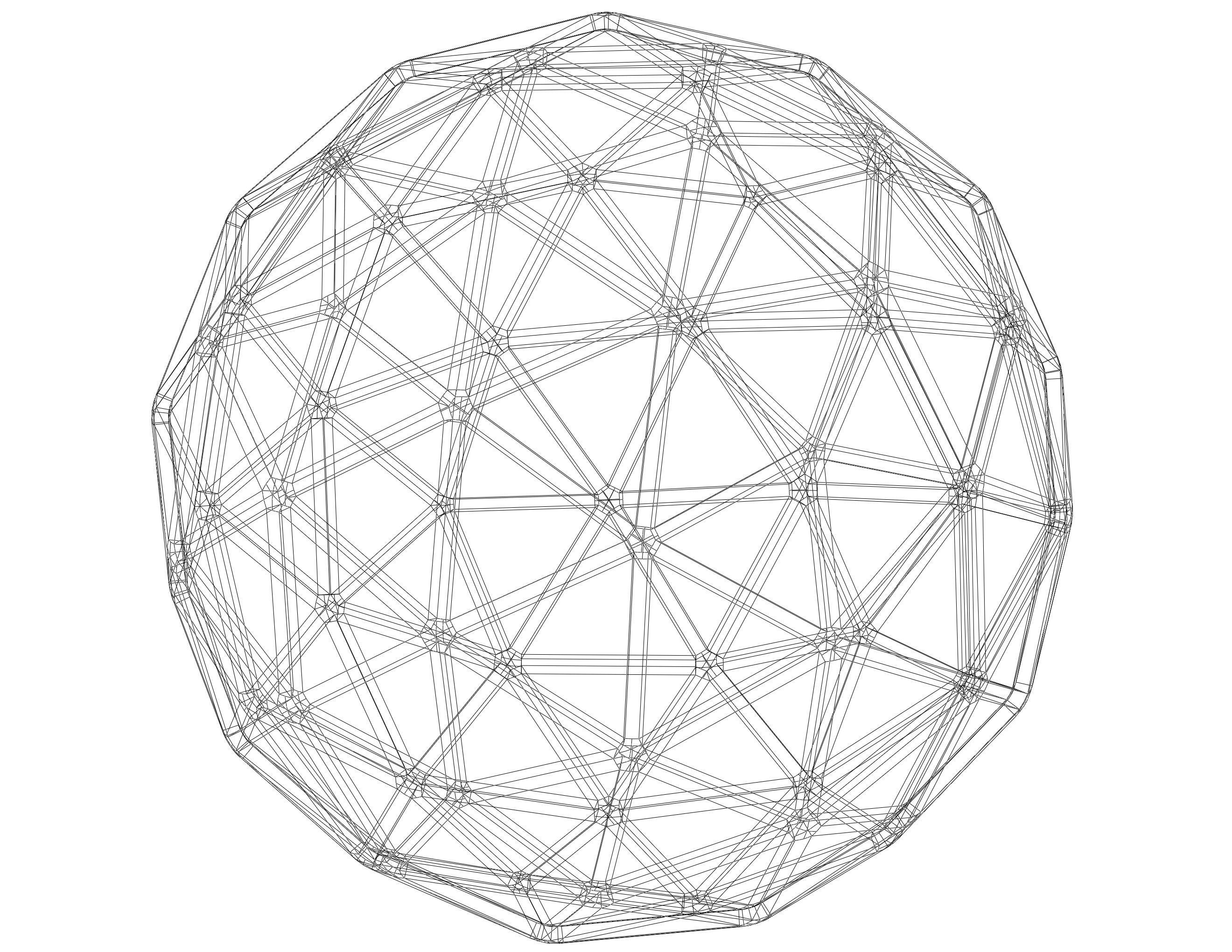 Wireframe Shape Pentakis Snub Dodecahedron 3D print model_5
