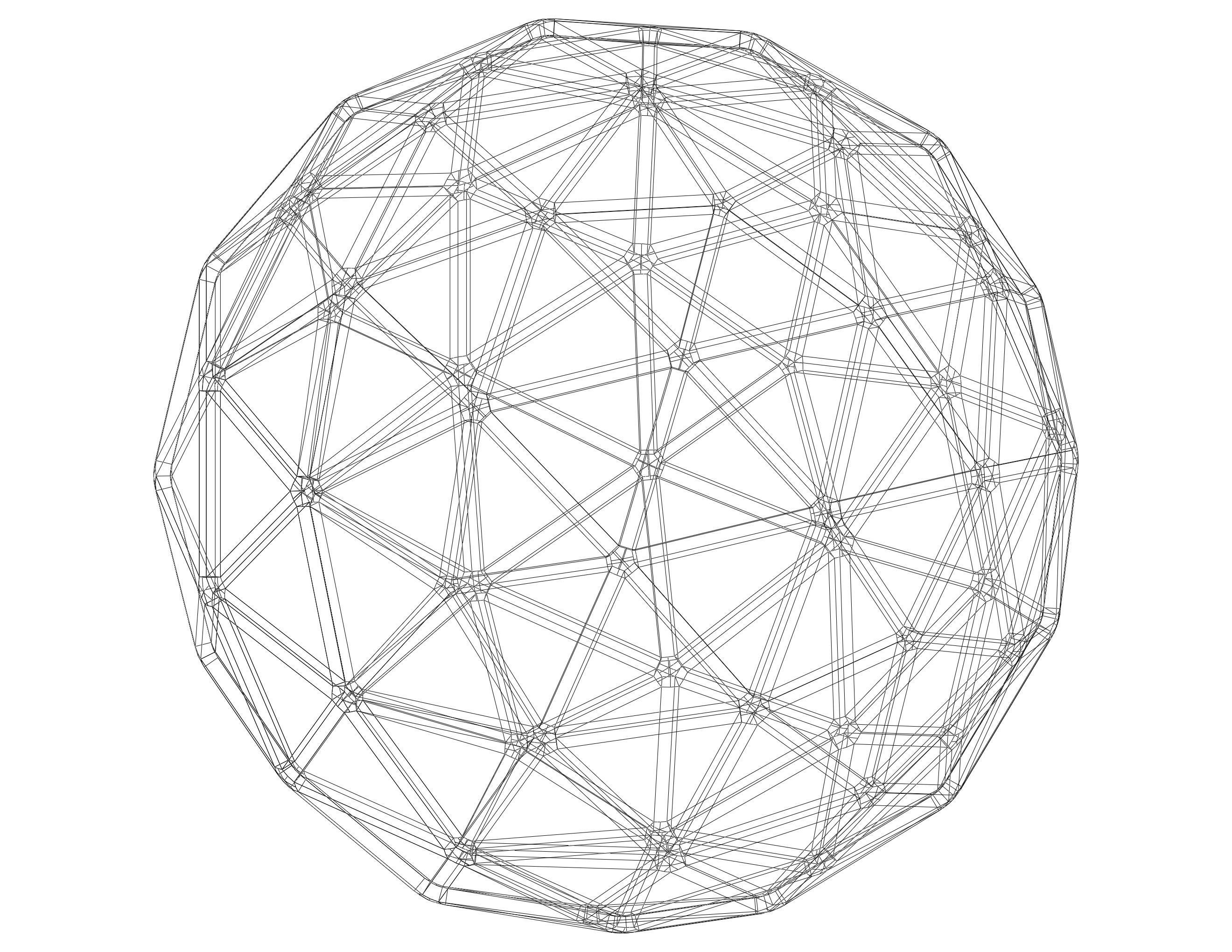 Wireframe Shape Pentakis Snub Dodecahedron 3D print model_33