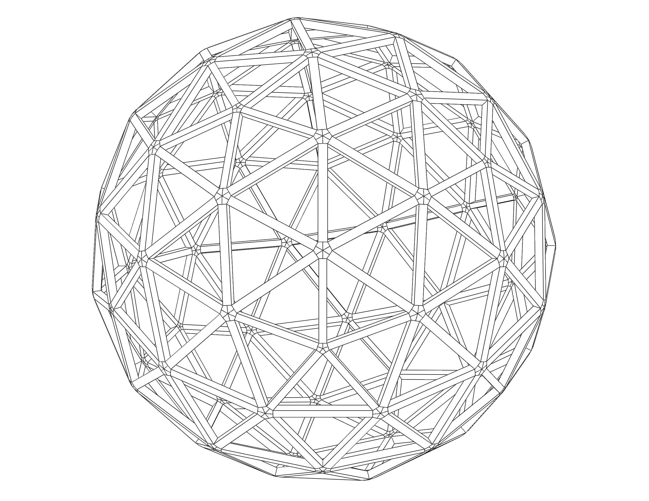 Wireframe Shape Pentakis Snub Dodecahedron 3D print model_23