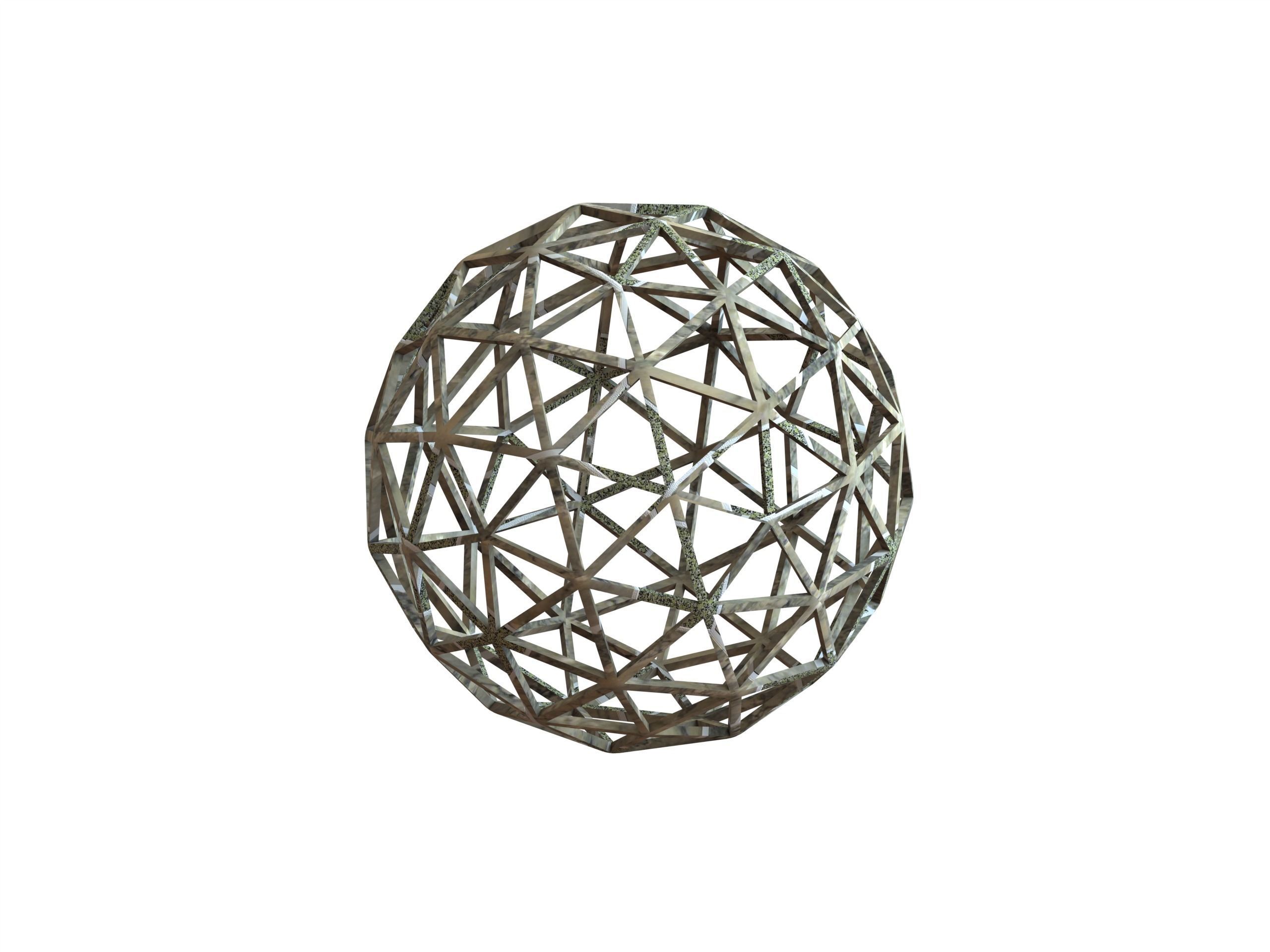 Wireframe Shape Pentakis Snub Dodecahedron 3D print model_1