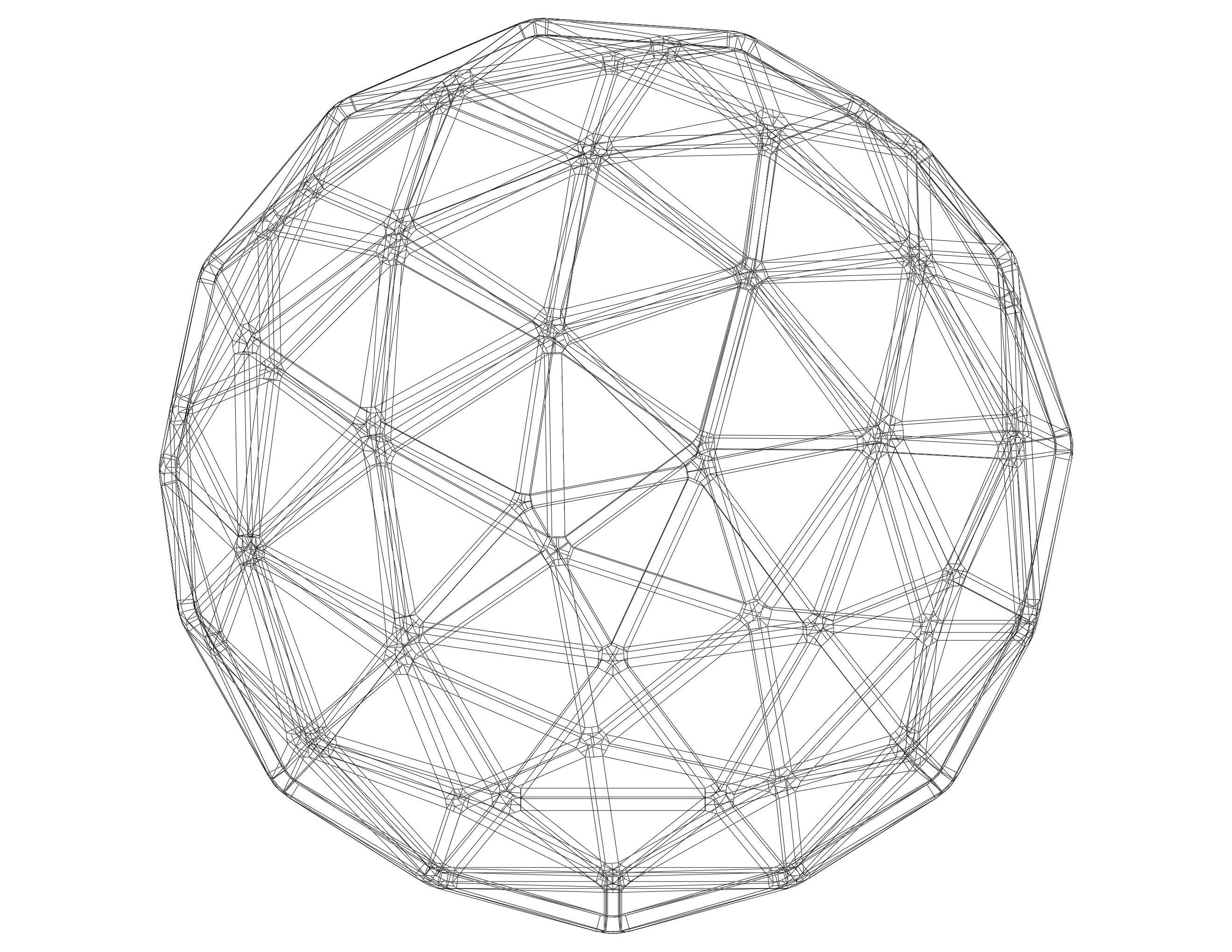 Wireframe Shape Pentakis Snub Dodecahedron 3D print model_17