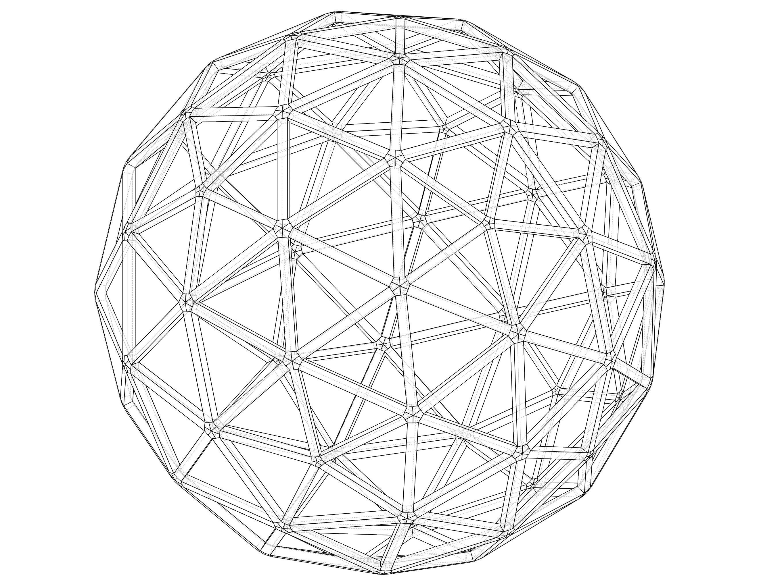 Wireframe Shape Pentakis Snub Dodecahedron 3D print model_32