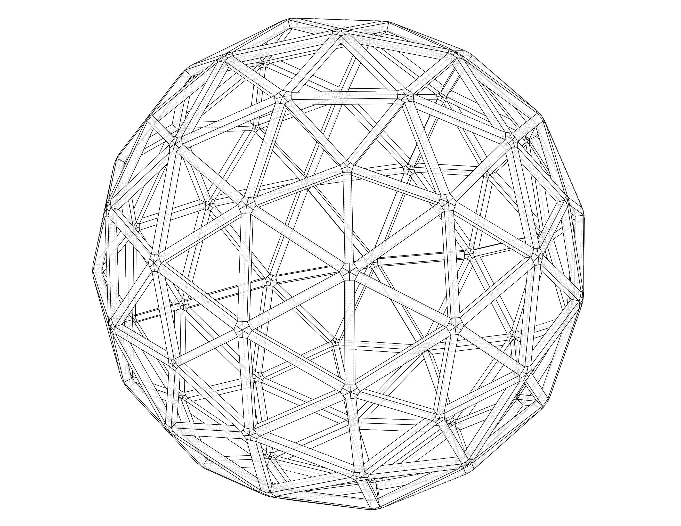 Wireframe Shape Pentakis Snub Dodecahedron 3D print model_28