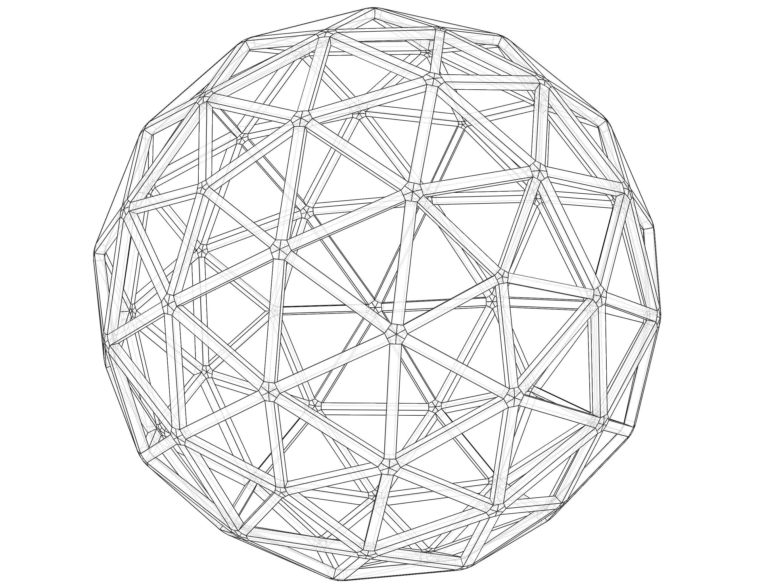 Wireframe Shape Pentakis Snub Dodecahedron 3D print model_4