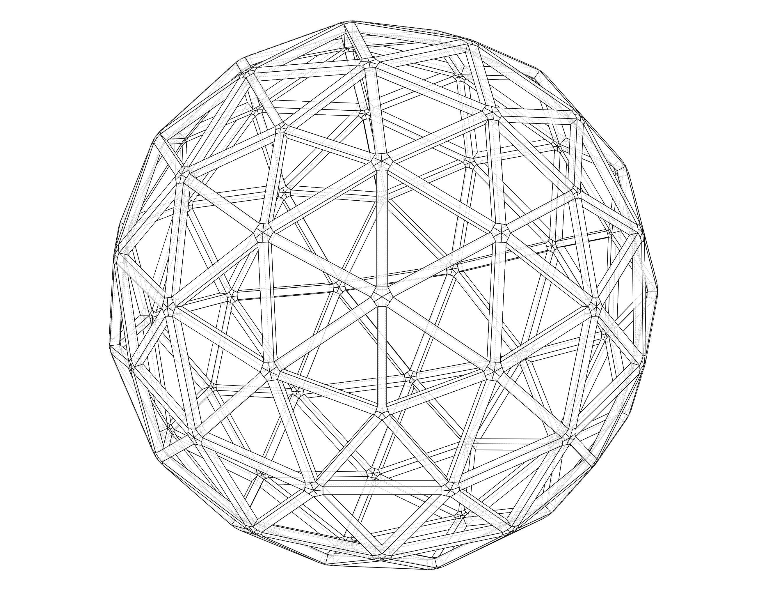 Wireframe Shape Pentakis Snub Dodecahedron 3D print model_24