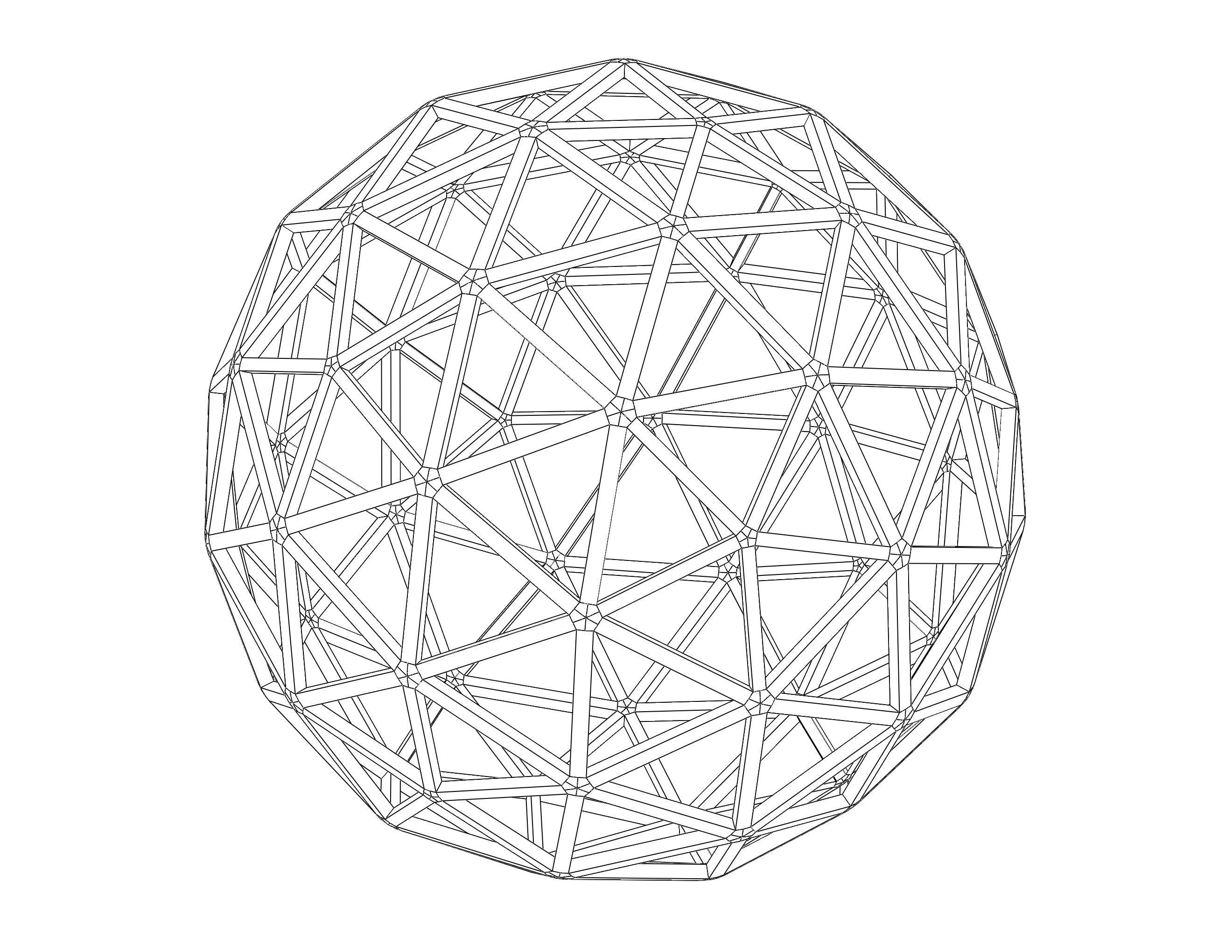 Wireframe Shape Pentakis Snub Dodecahedron 3D print model_11