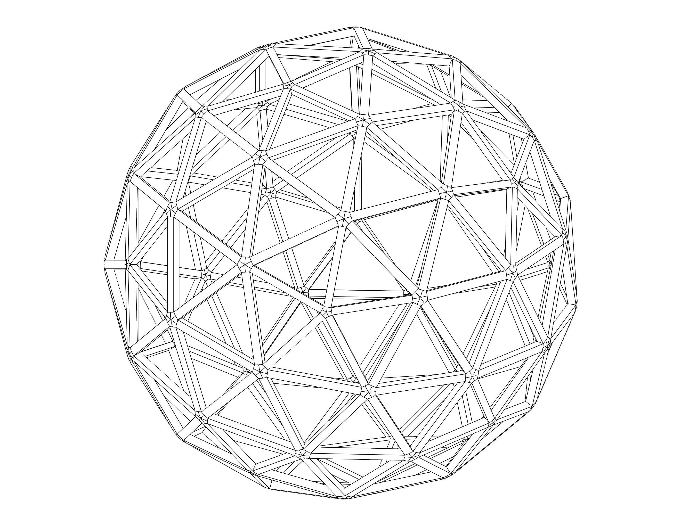 Wireframe Shape Pentakis Snub Dodecahedron 3D print model_39