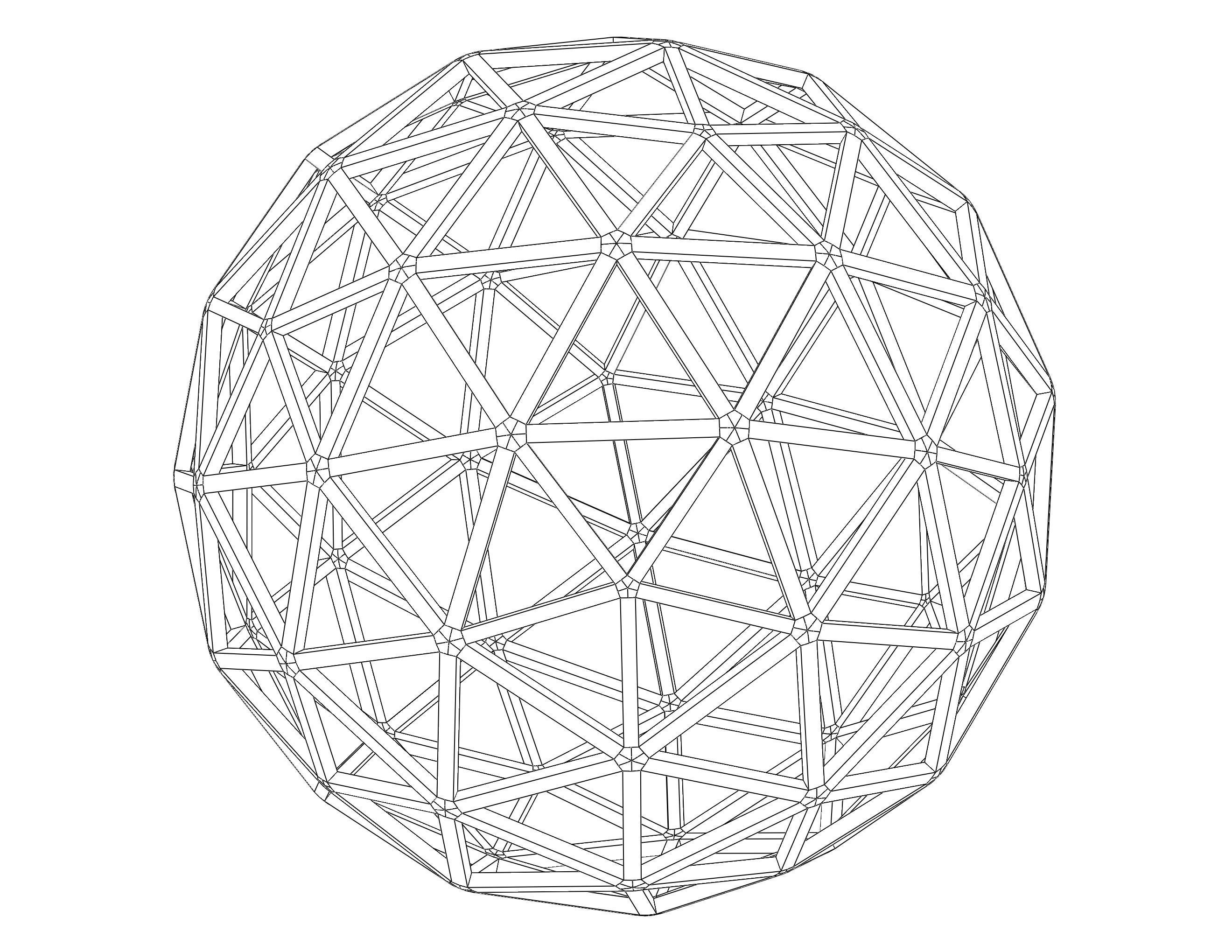 Wireframe Shape Pentakis Snub Dodecahedron 3D print model_7