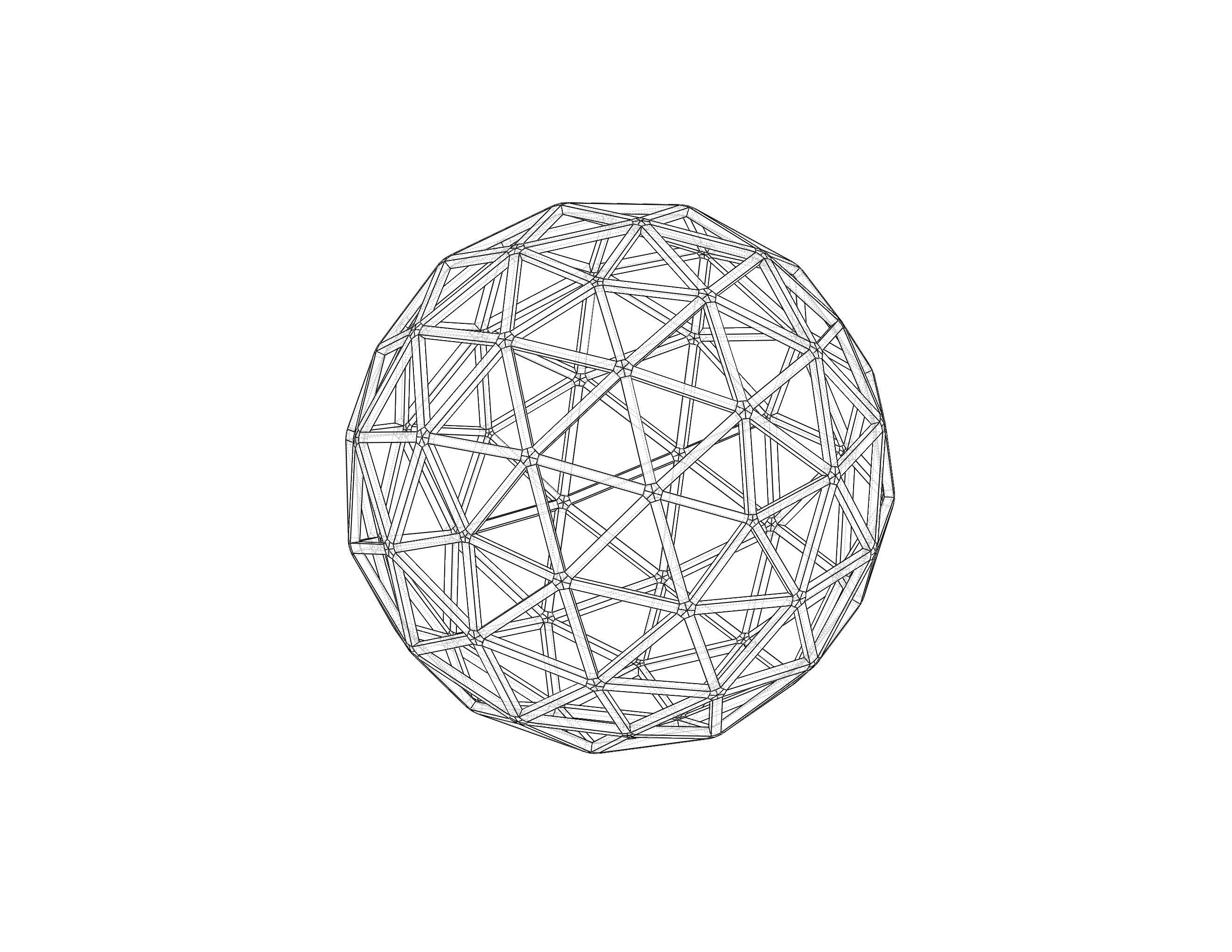 Wireframe Shape Pentakis Snub Dodecahedron 3D print model_36
