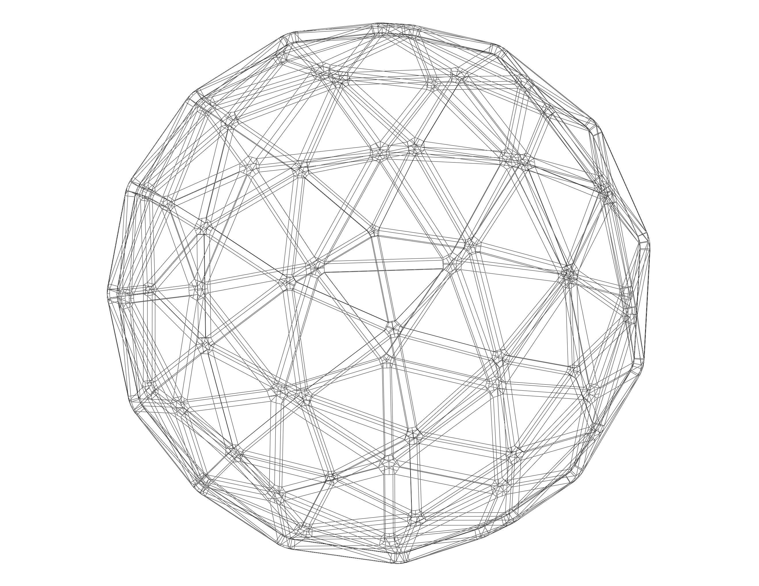 Wireframe Shape Pentakis Snub Dodecahedron 3D print model_9