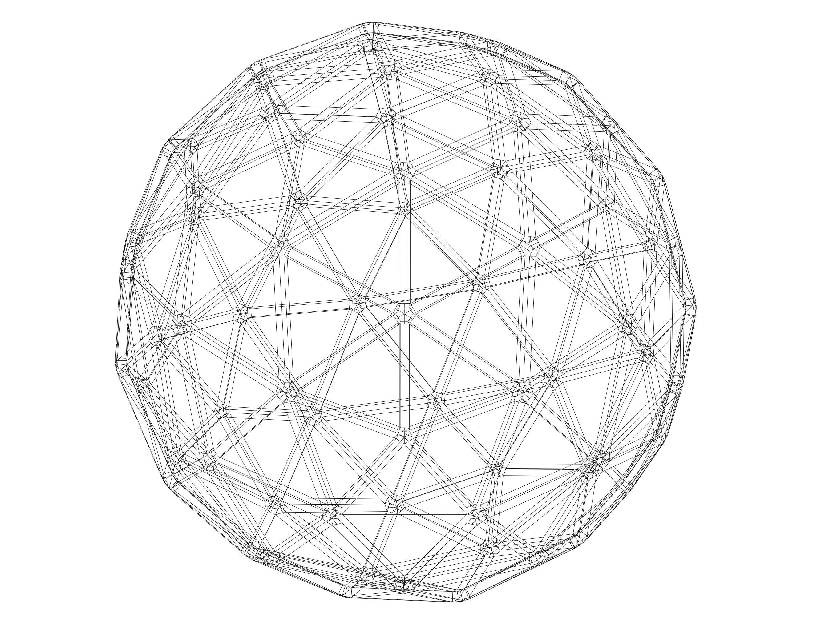 Wireframe Shape Pentakis Snub Dodecahedron 3D print model_25