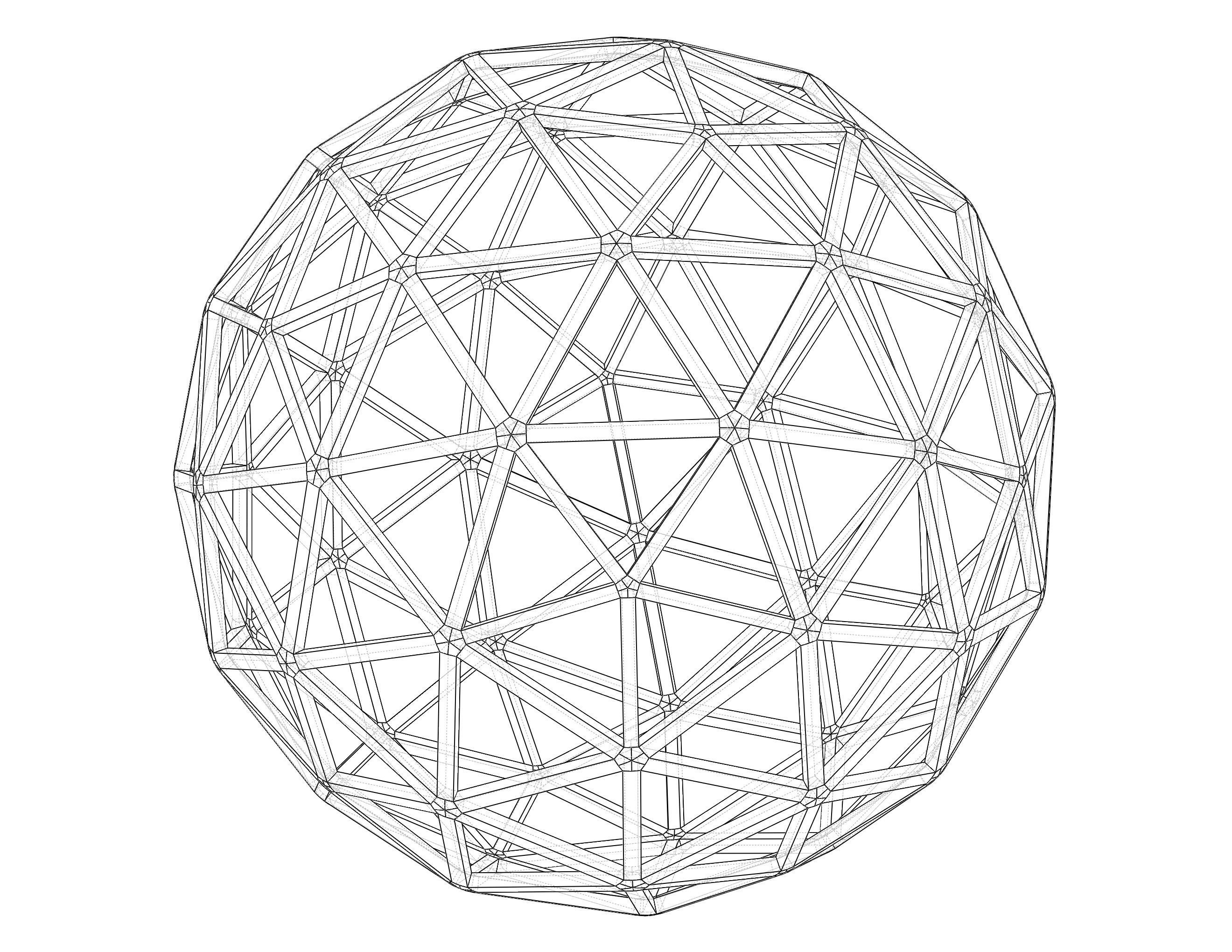 Wireframe Shape Pentakis Snub Dodecahedron 3D print model_8