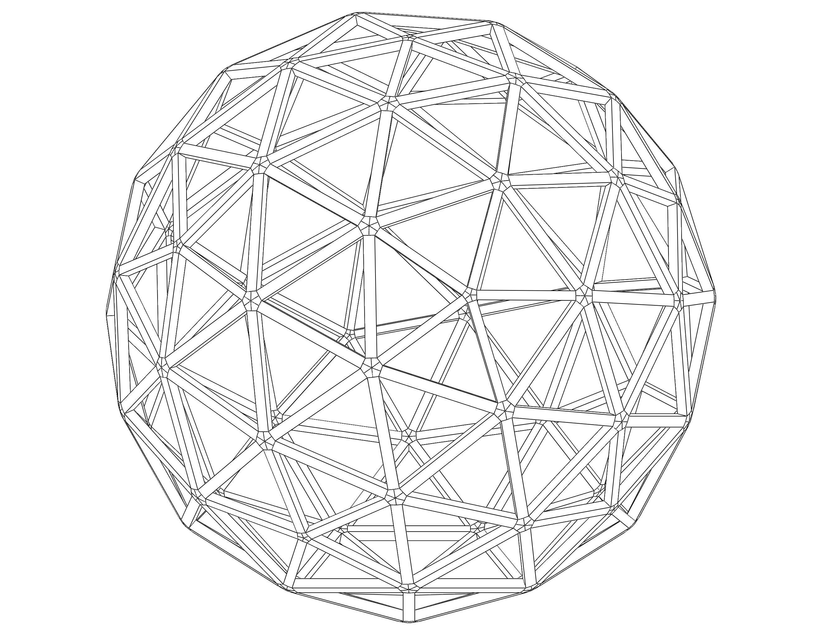 Wireframe Shape Pentakis Snub Dodecahedron 3D print model_15