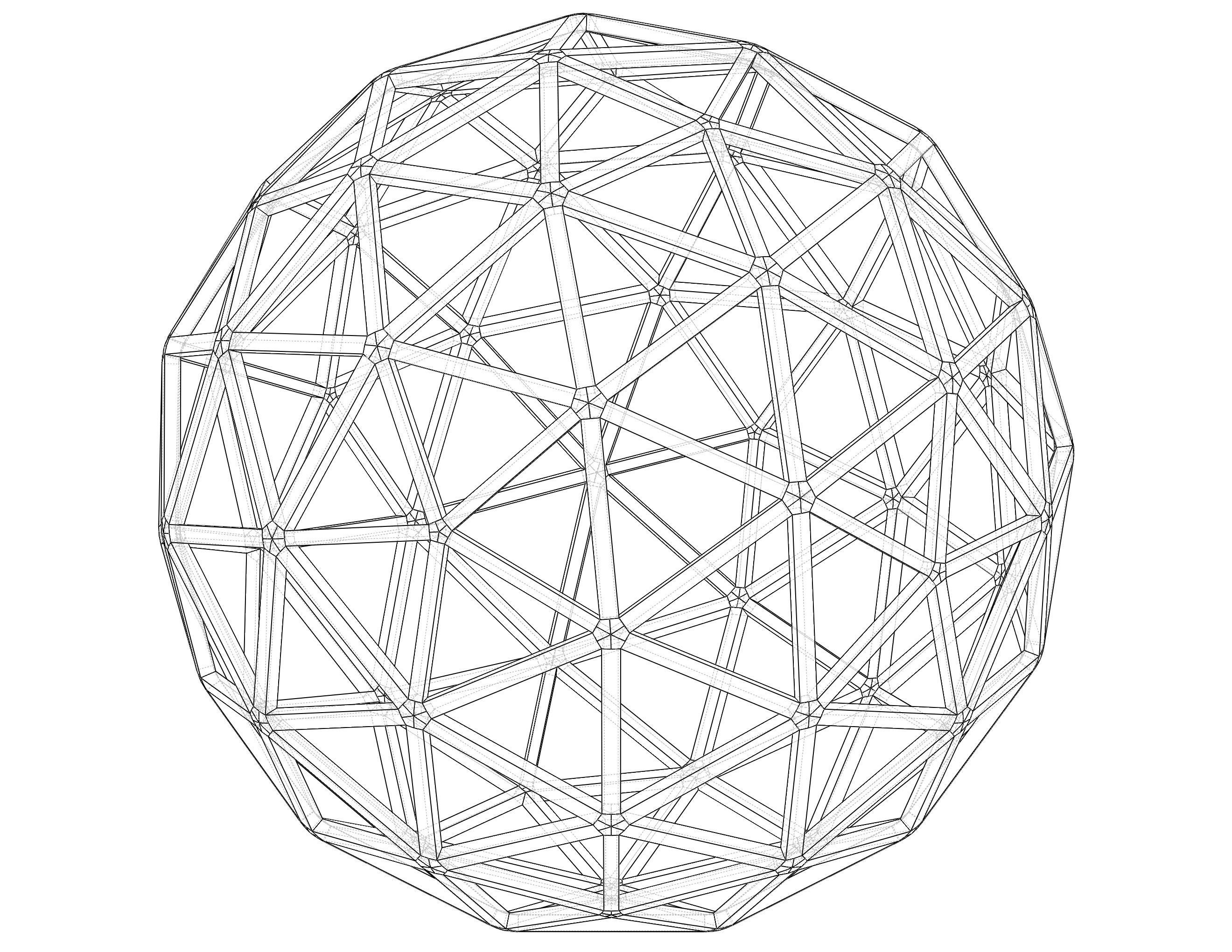 Wireframe Shape Pentakis Snub Dodecahedron 3D print model_20